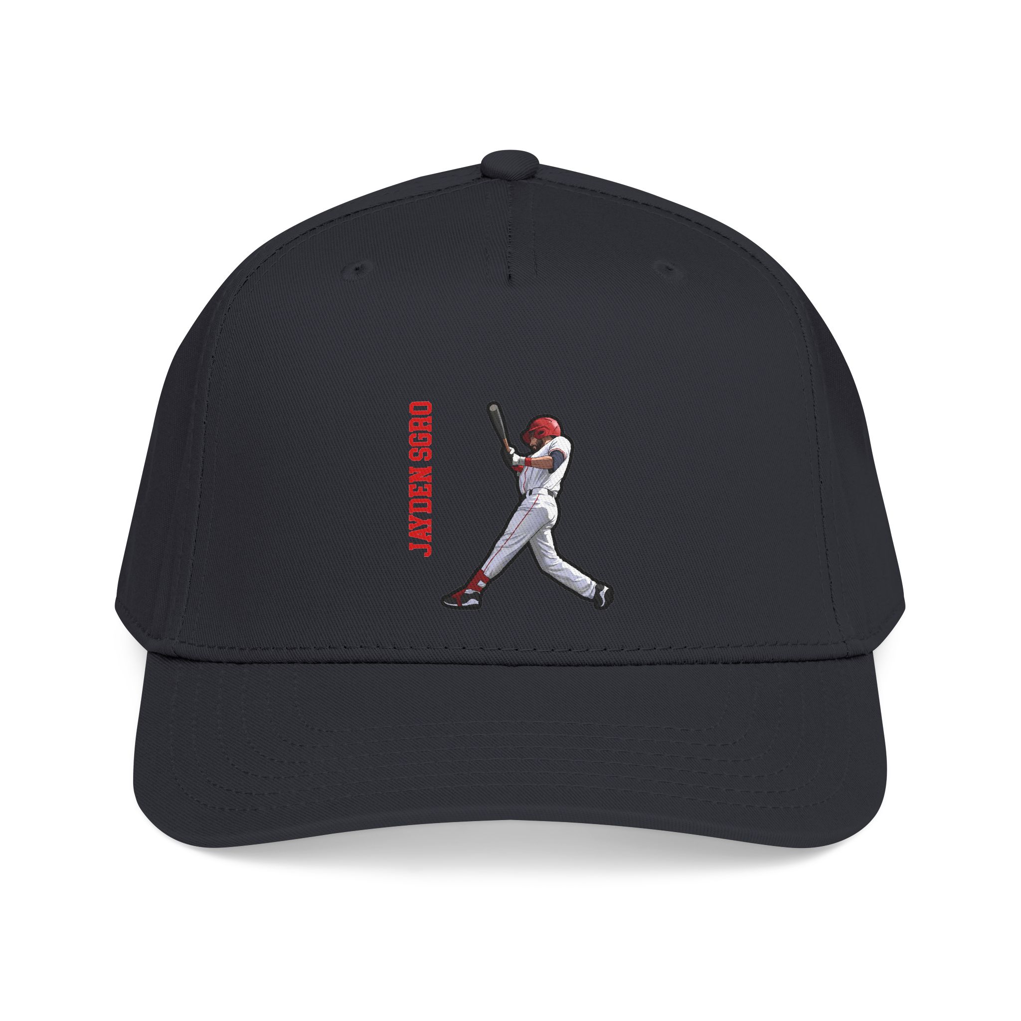 Baseball Cap — character_name_vertical in Black