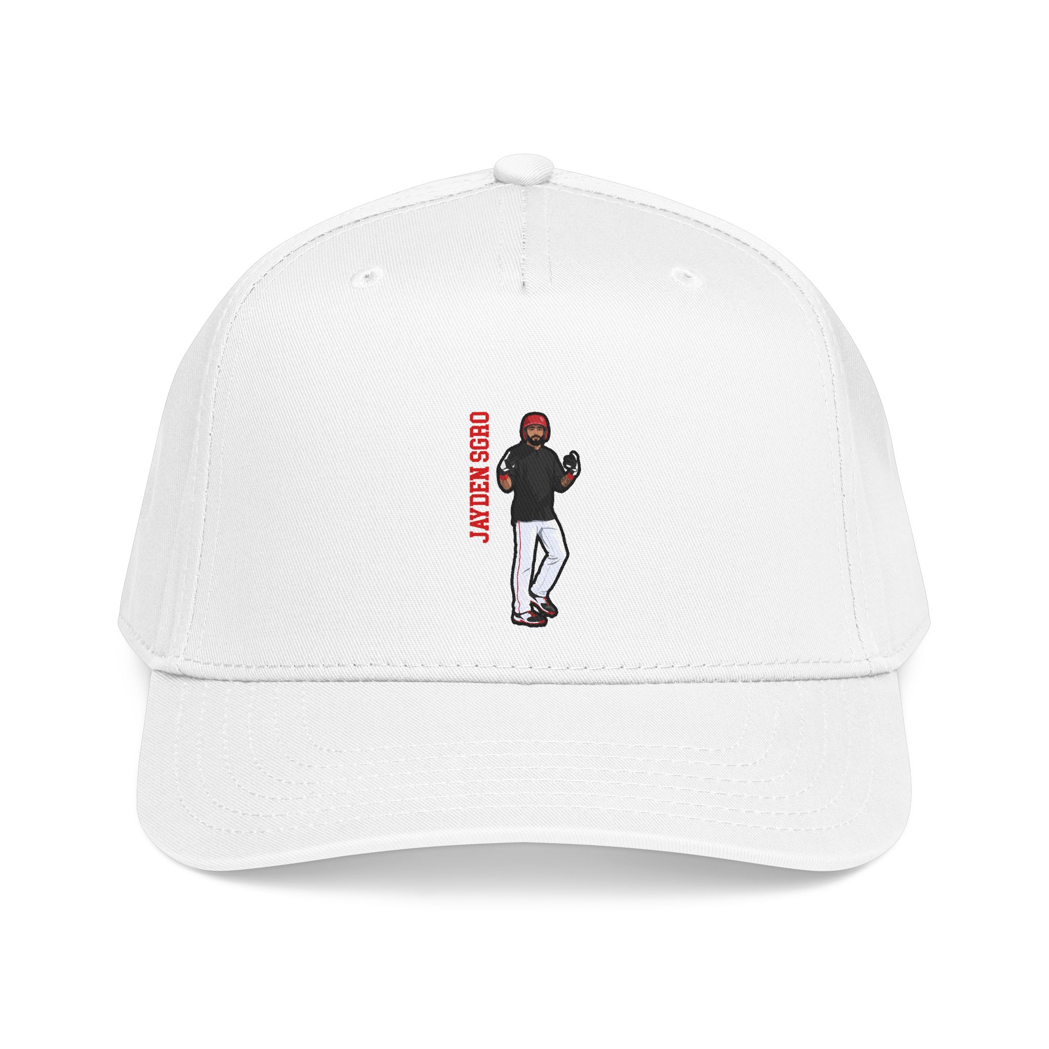 Baseball Cap — character_name_vertical in White