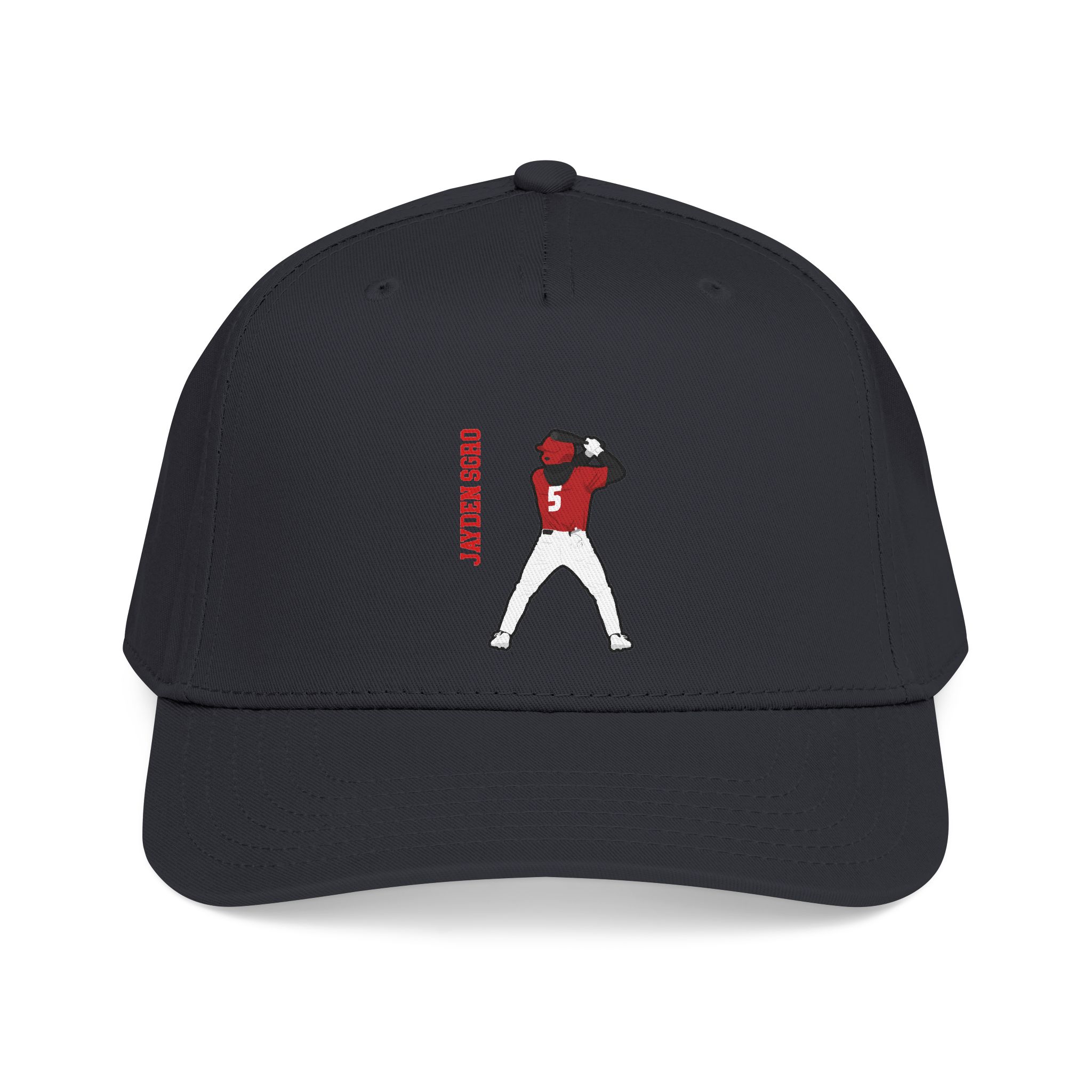 Baseball Cap — character_name_vertical in Black
