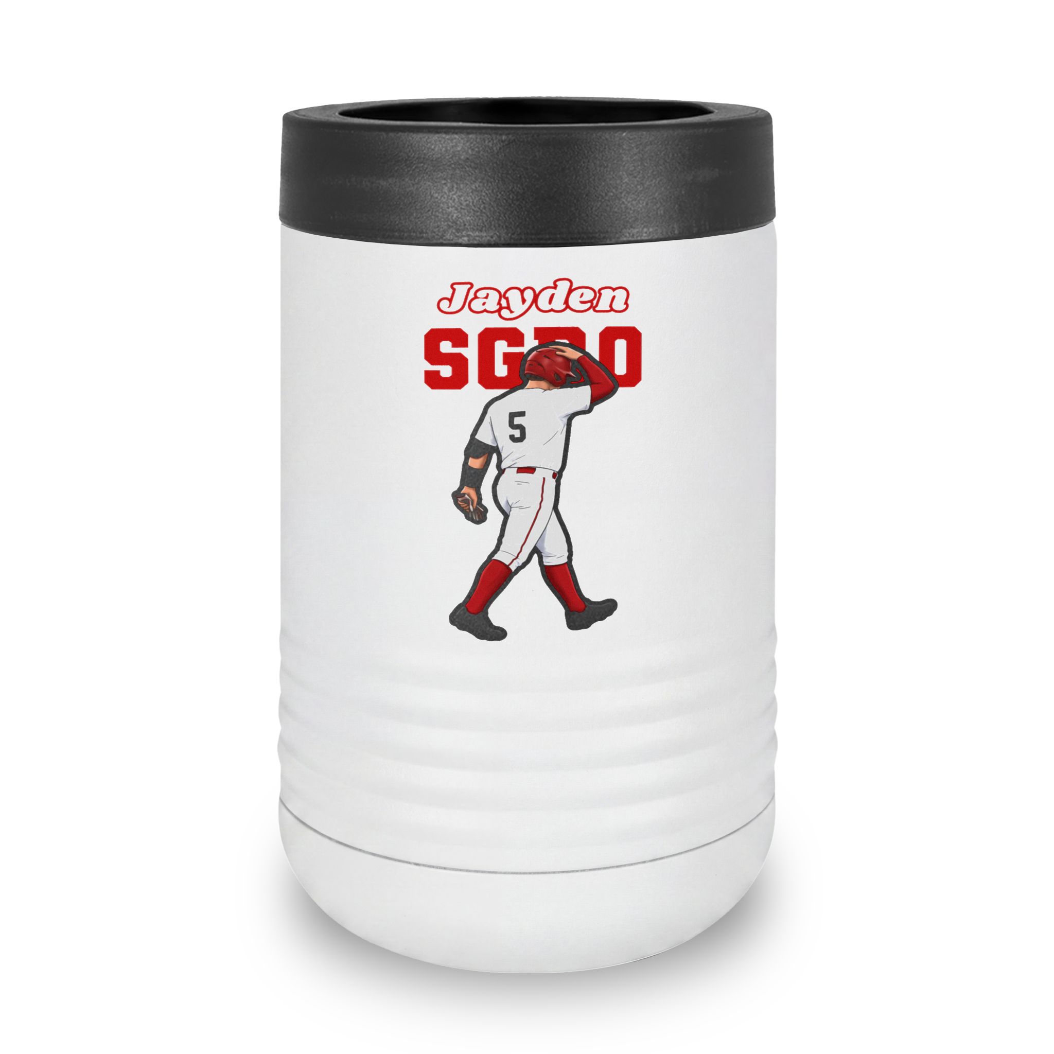 Stainless Can Cooler — character_name_arch in White