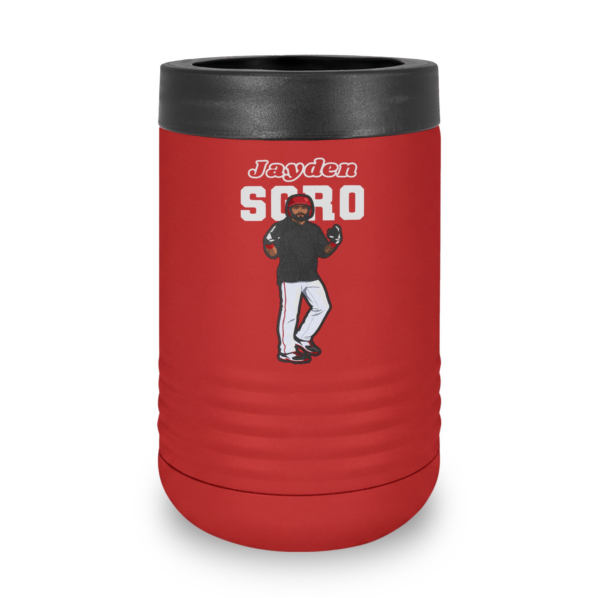 Stainless Can Cooler — character_name_arch in Red