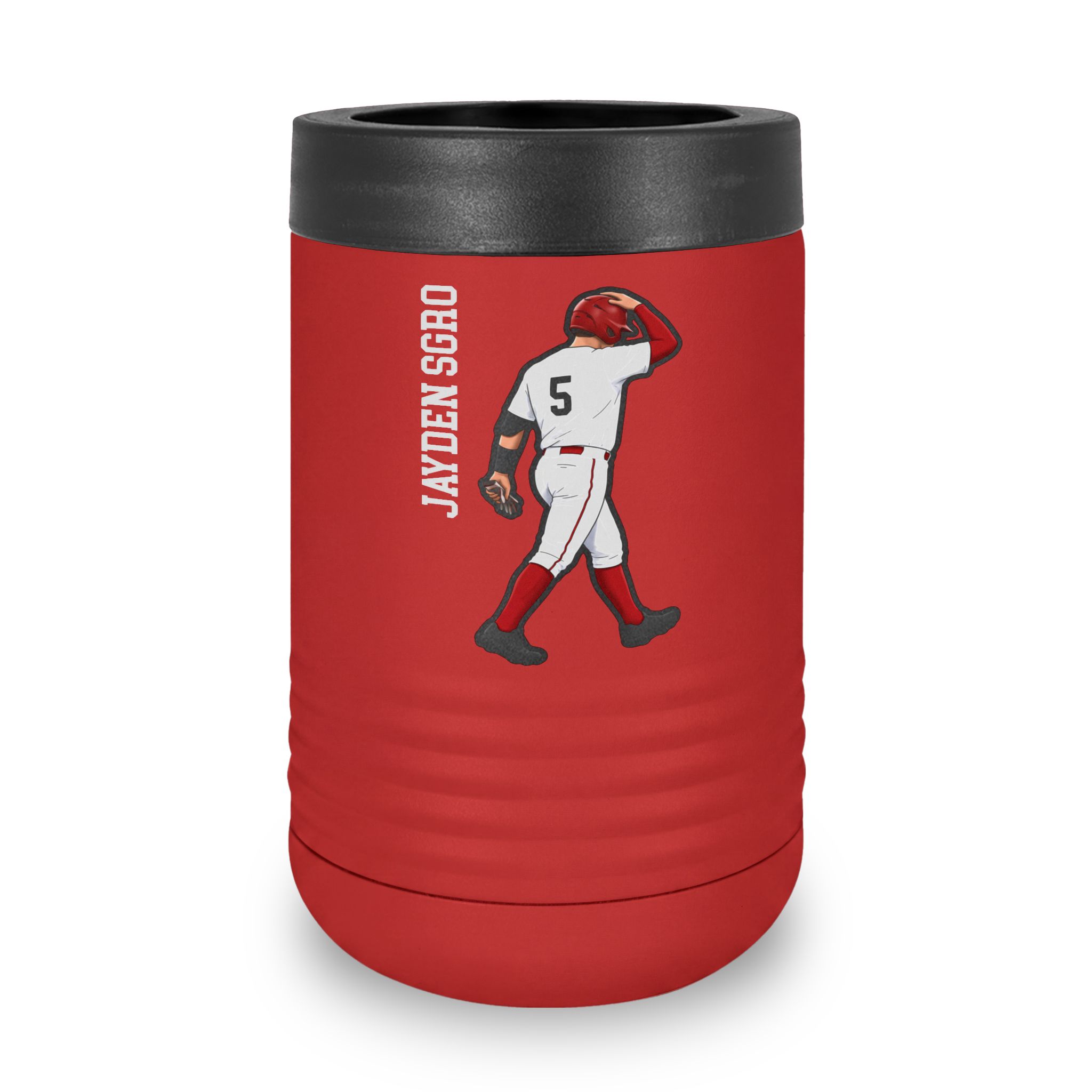 Stainless Can Cooler — character_name_vertical in Red
