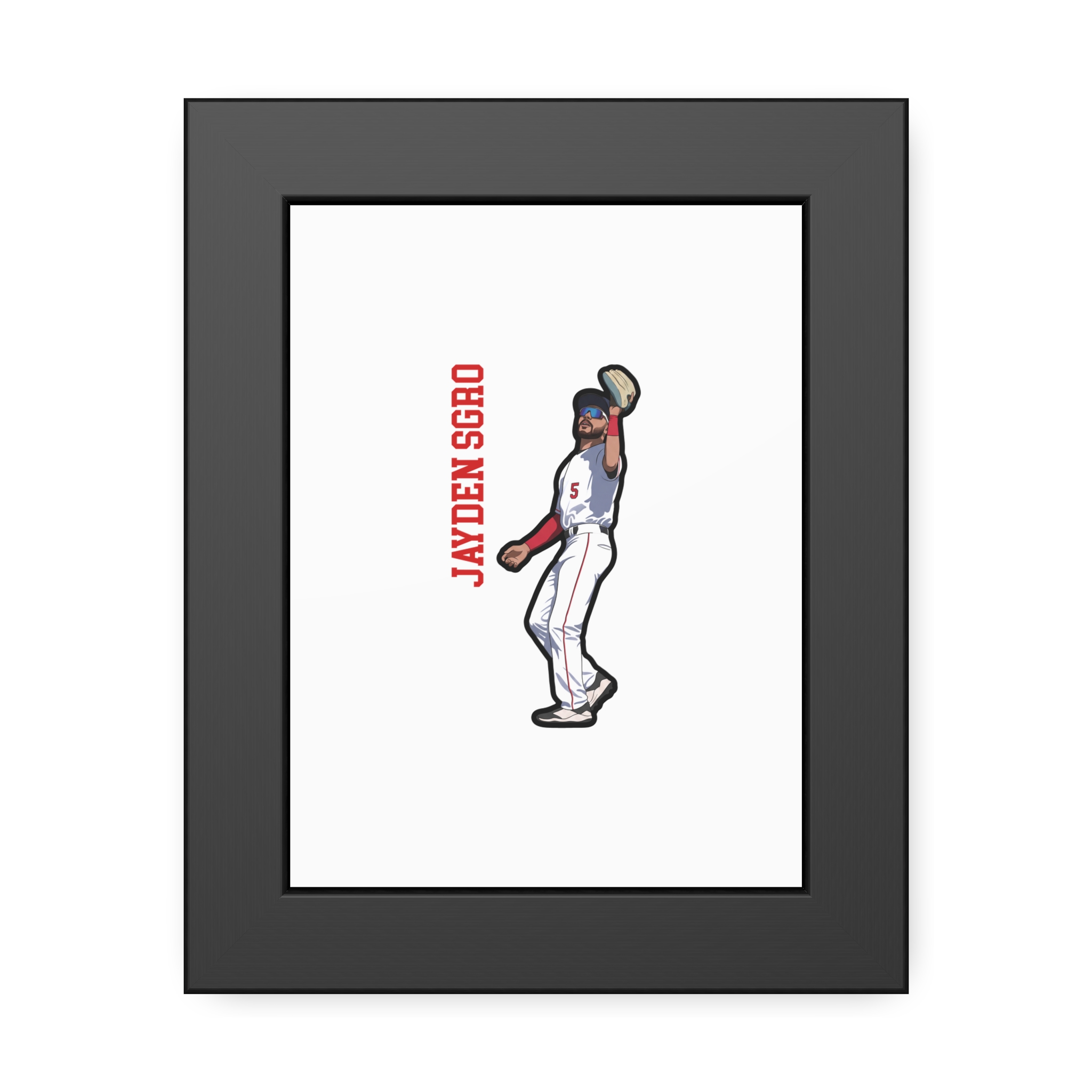 Framed Poster — character_name_vertical in Black