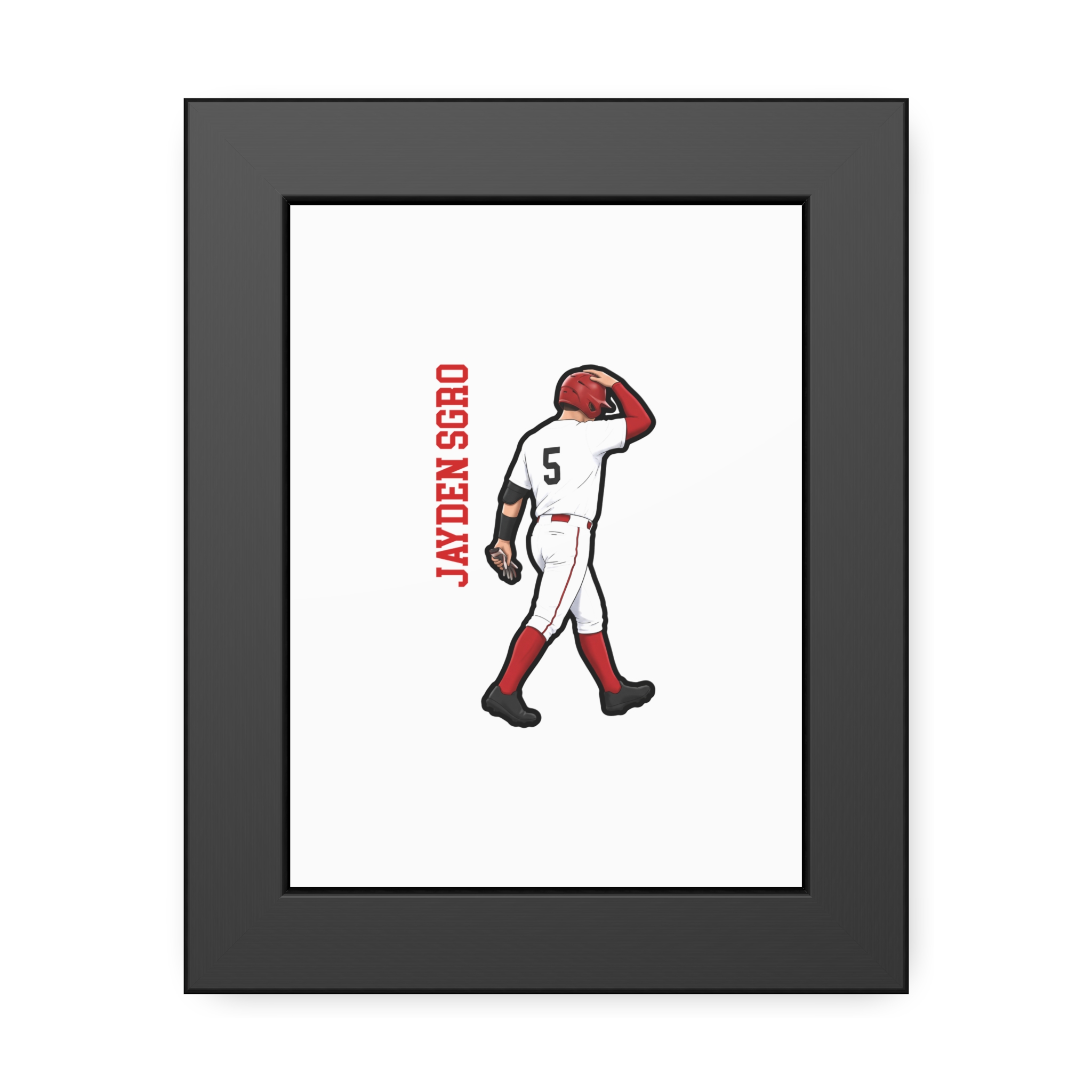 Framed Poster — character_name_vertical in Black