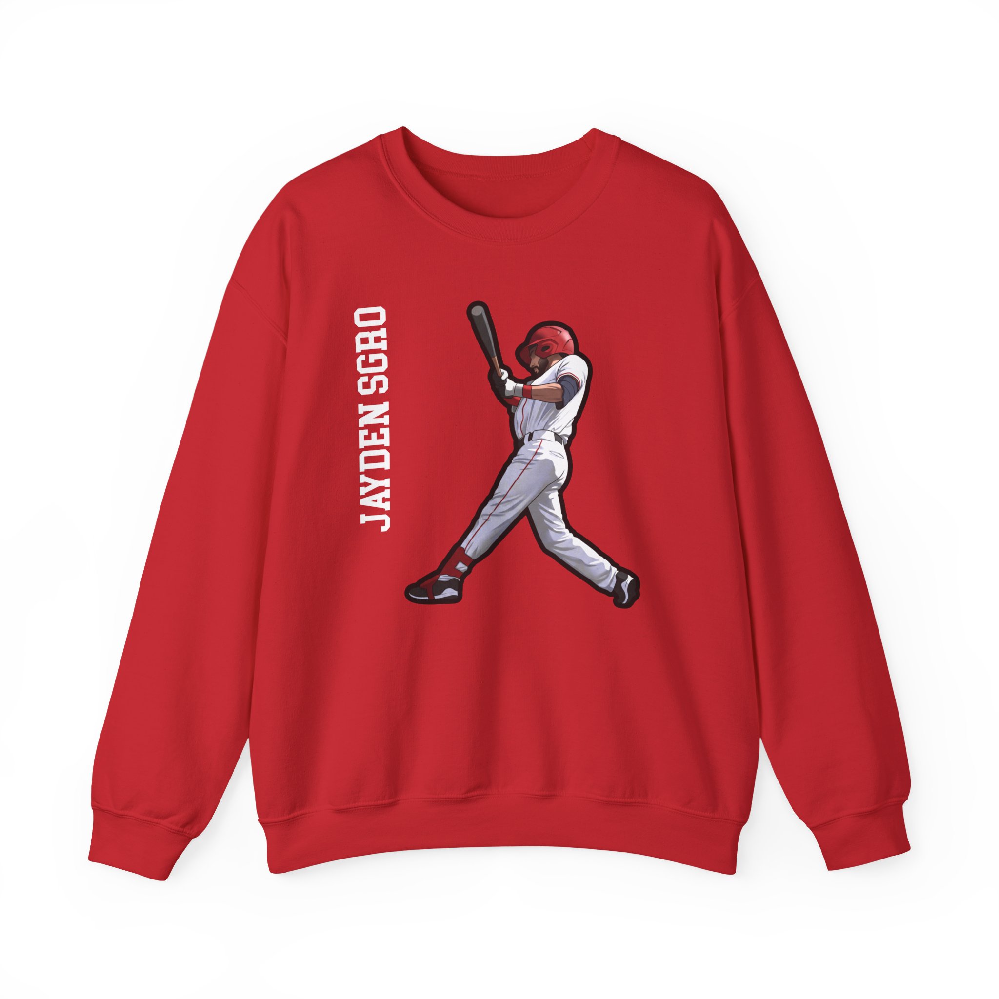 Crewneck Sweatshirt — character_name_vertical in Red