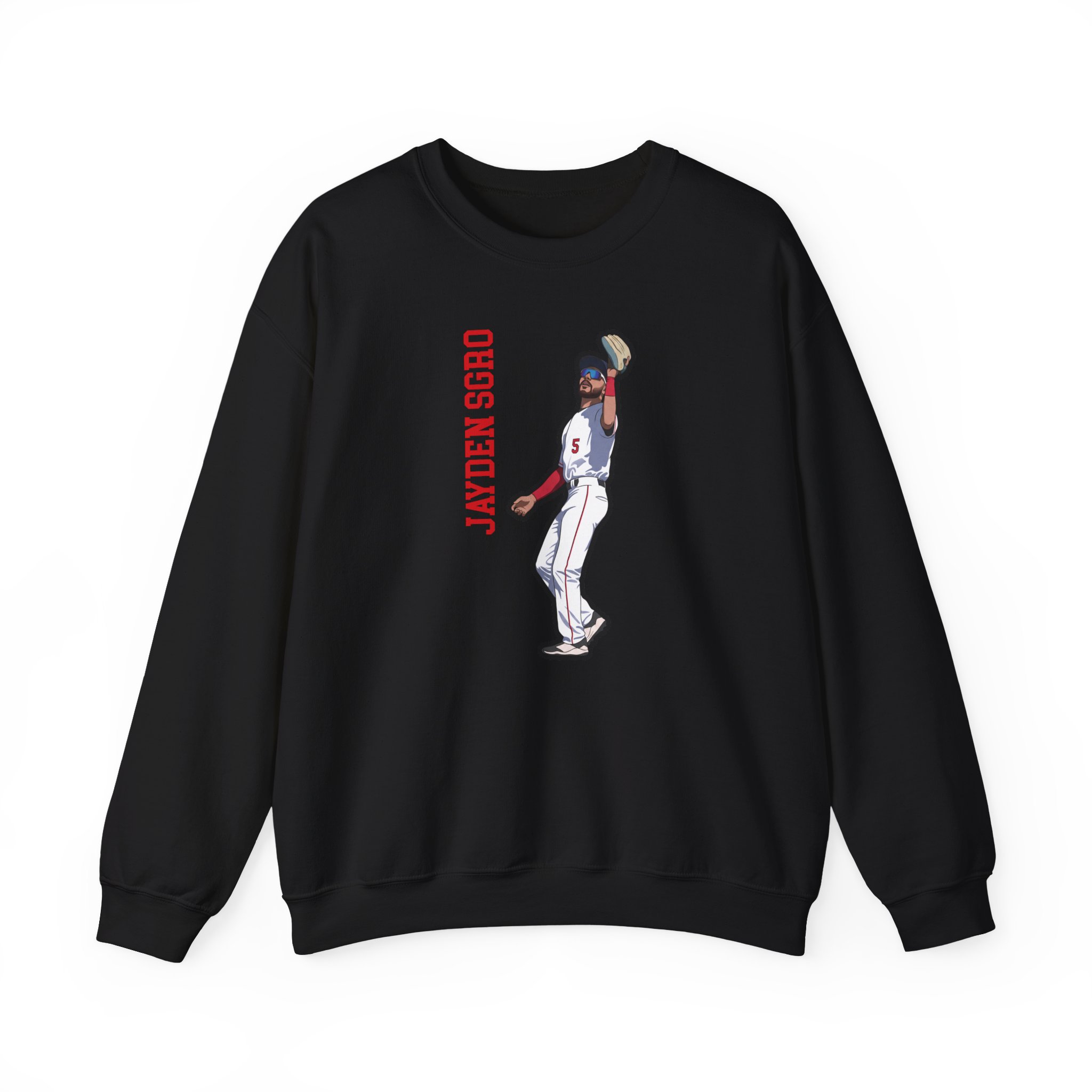 Crewneck Sweatshirt — character_name_vertical in Black