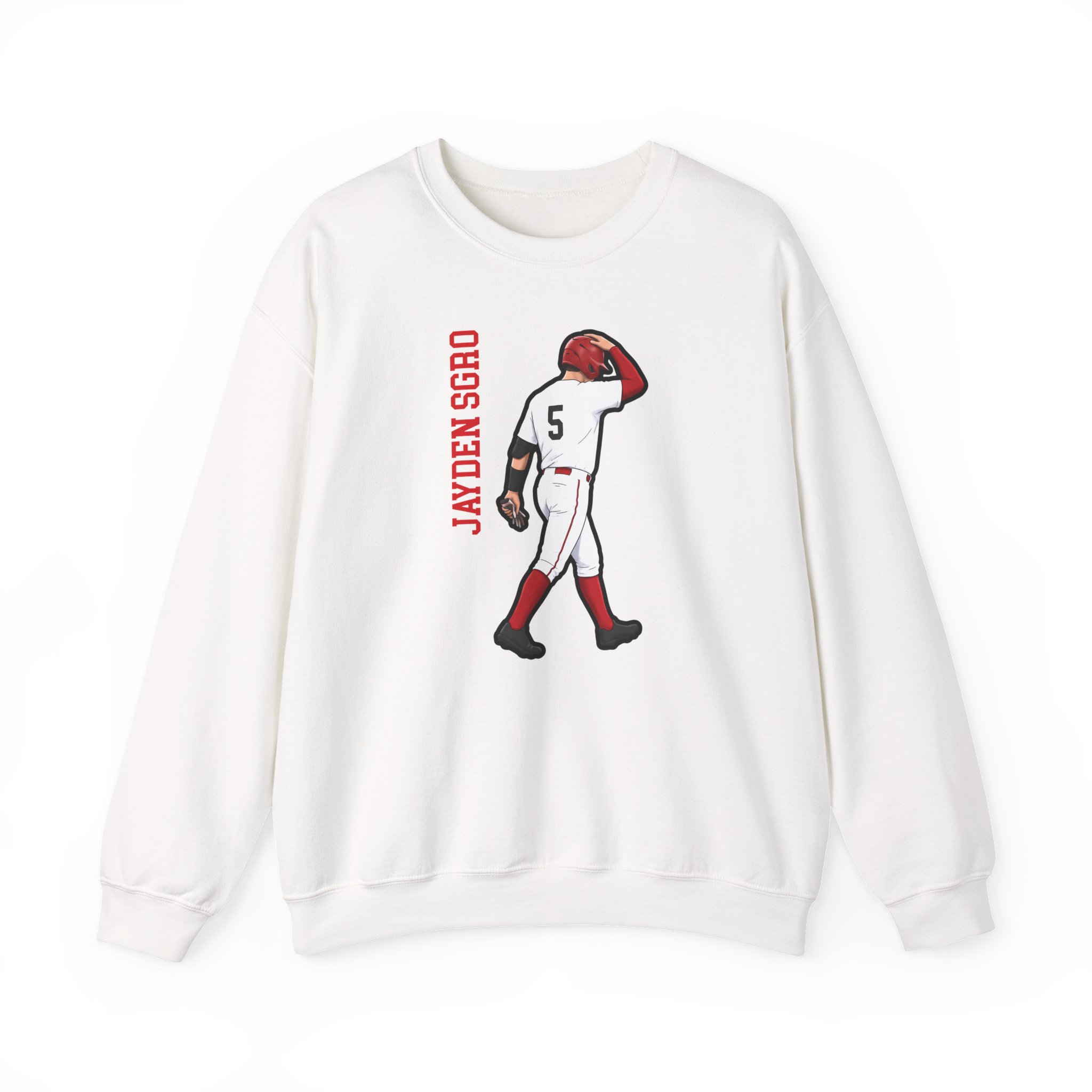 Crewneck Sweatshirt — character_name_vertical in White