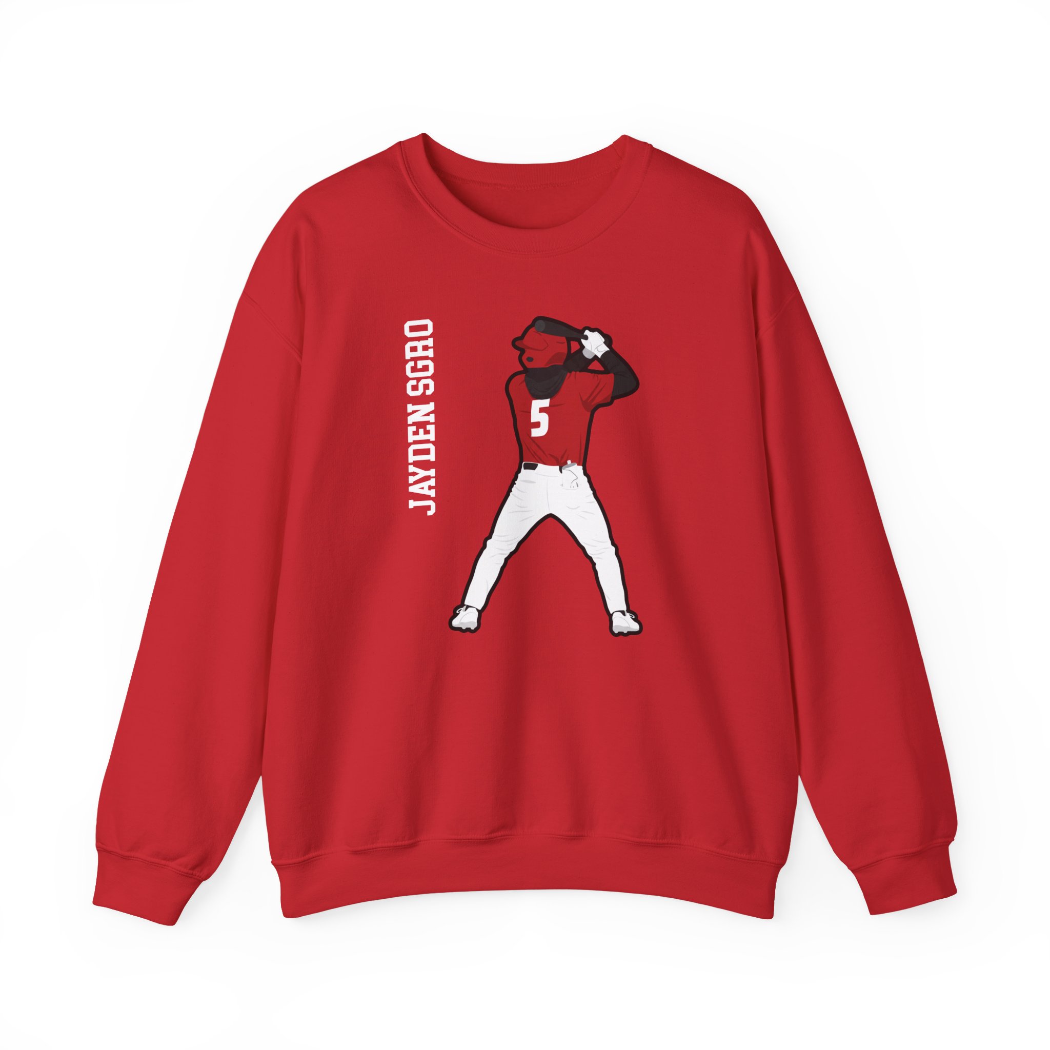 Crewneck Sweatshirt — character_name_vertical in Red