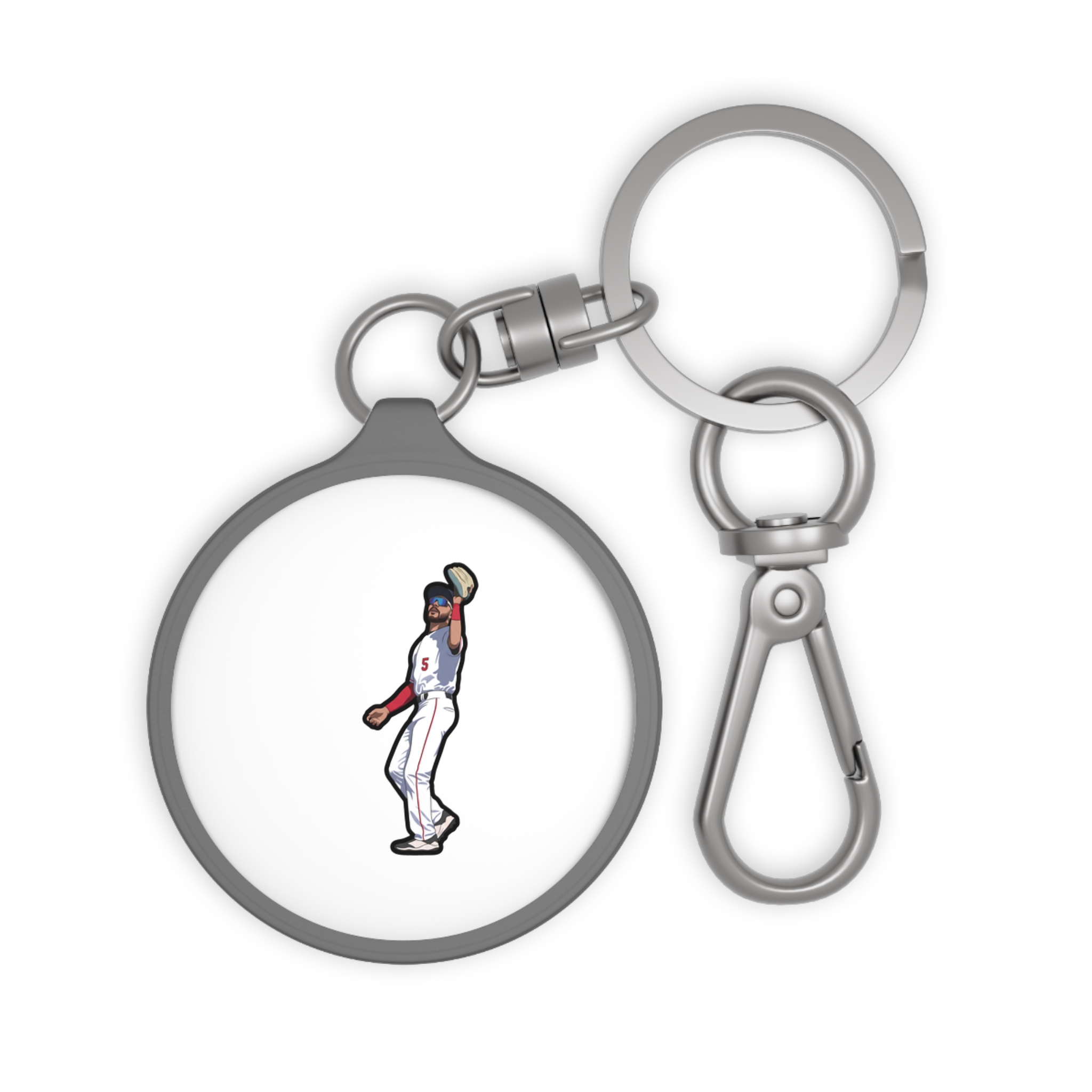 Keychain — character_name_vertical in Grey