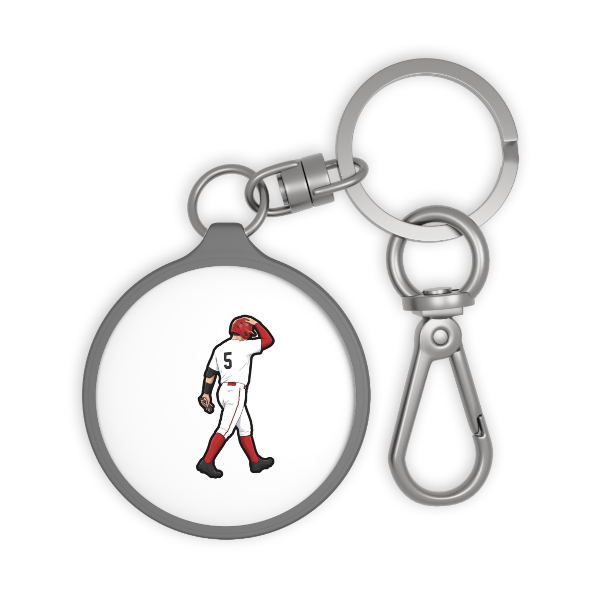 Keychain — character_name_vertical in Grey