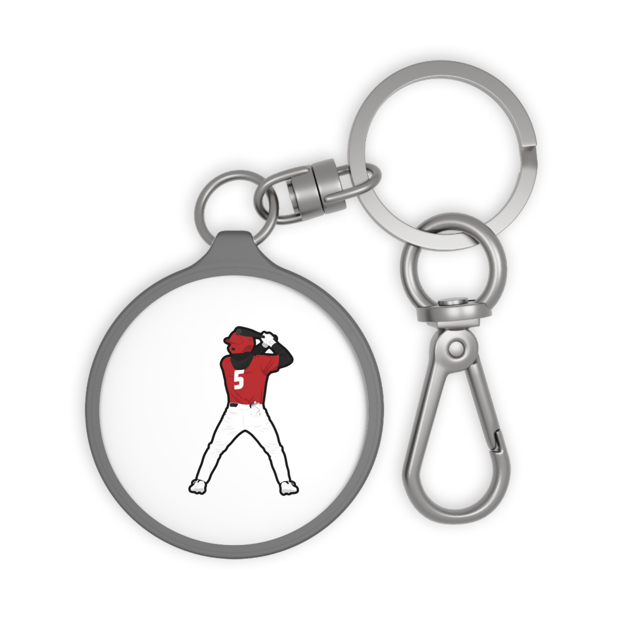 Keychain — character_name_vertical in Grey