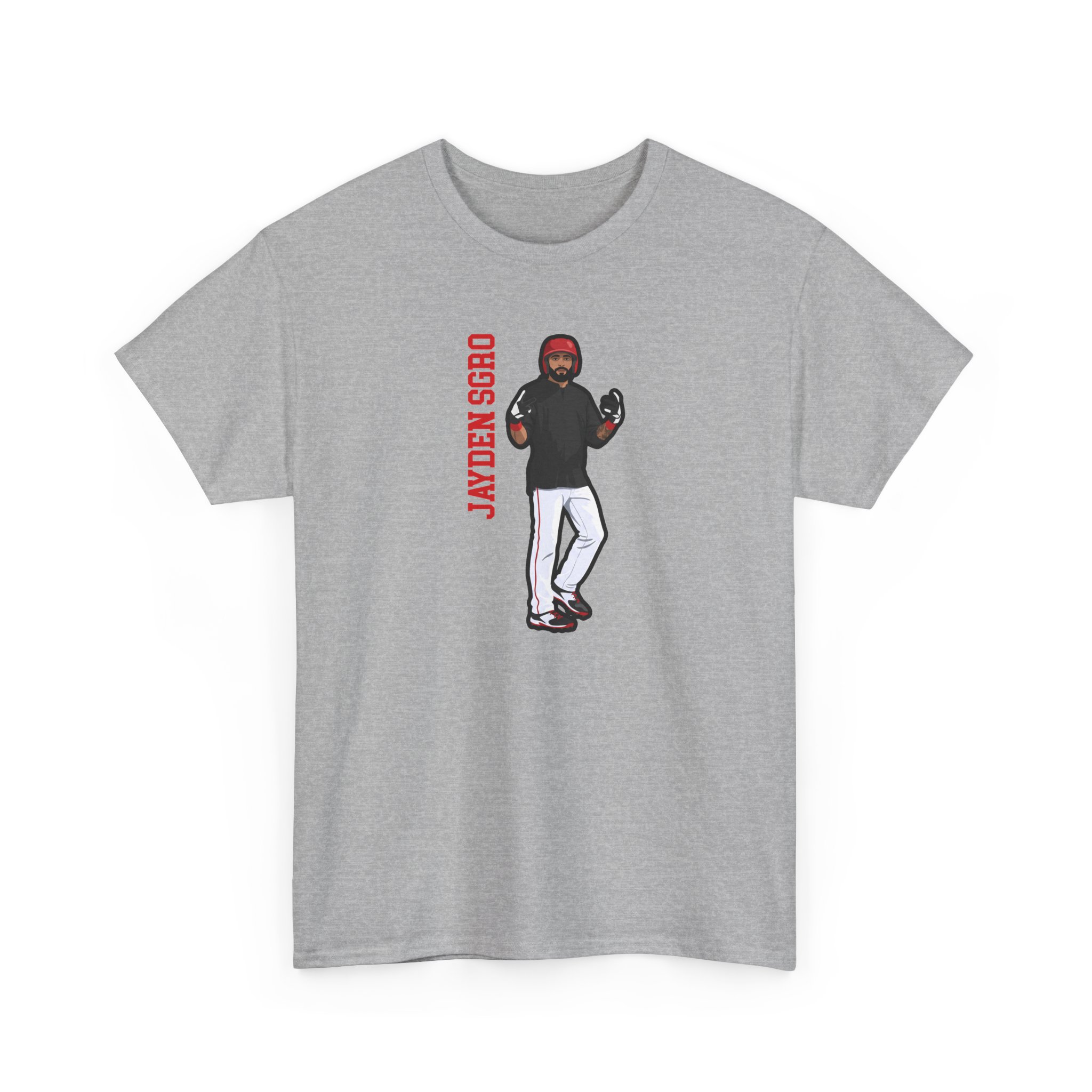 Tee — character_name_vertical in Grey