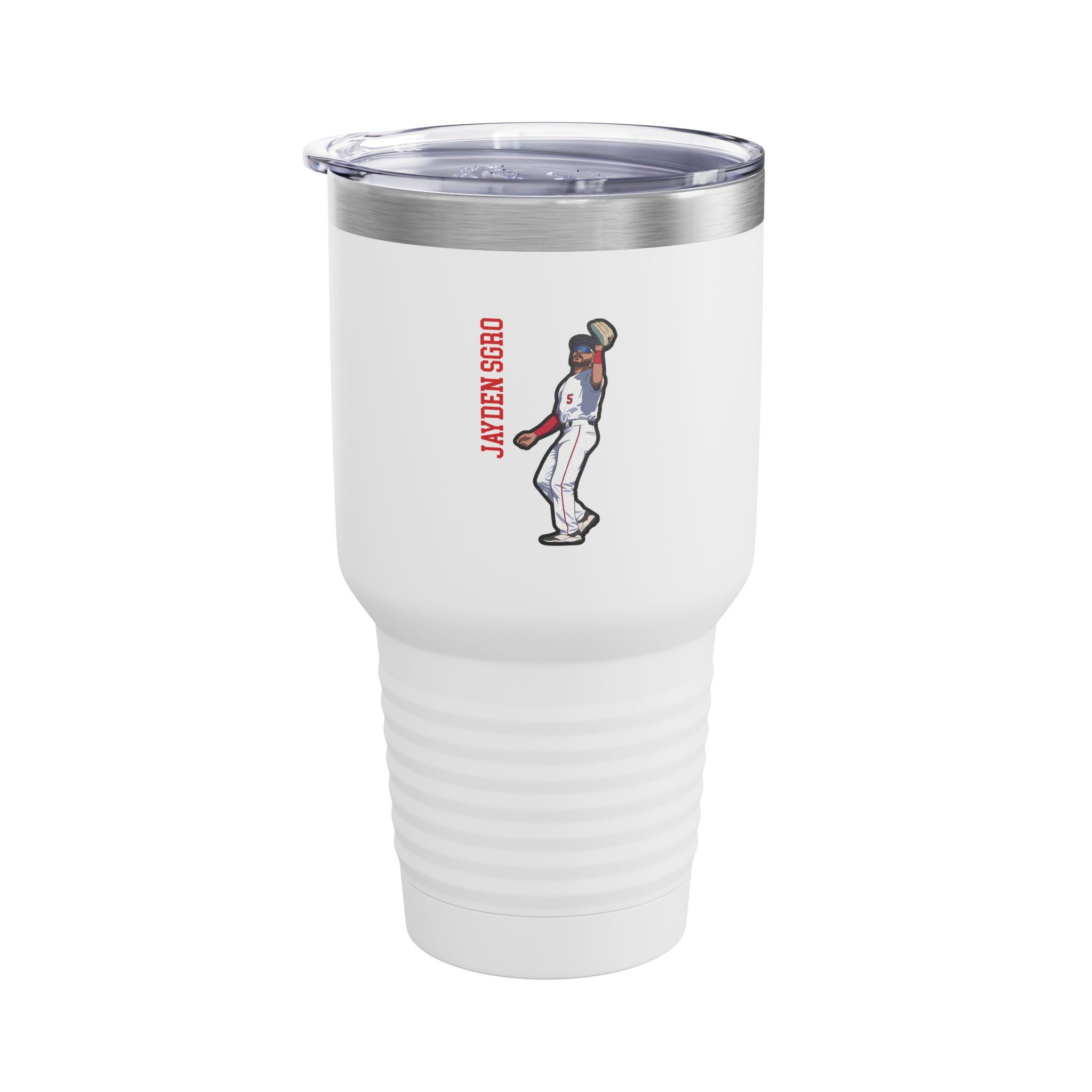 30oz Tumbler — character_name_vertical in White