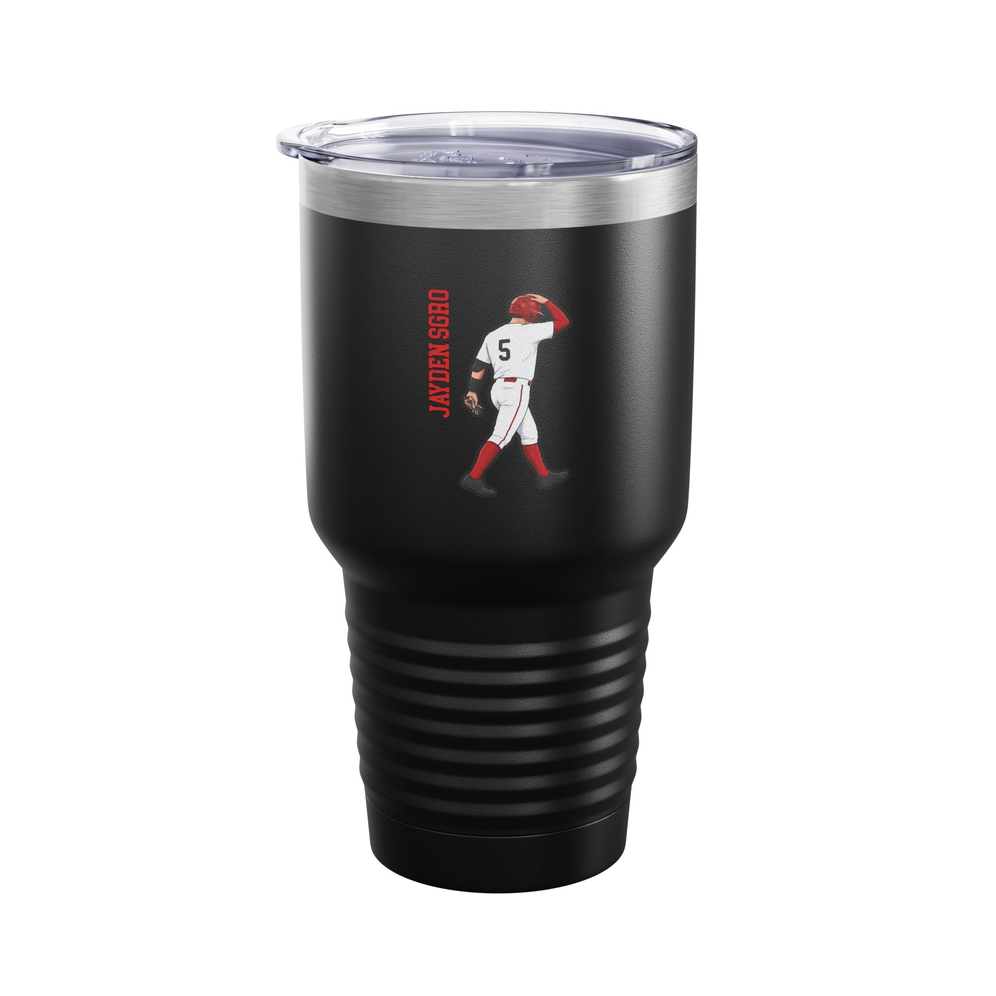 30oz Tumbler — character_name_vertical in Black