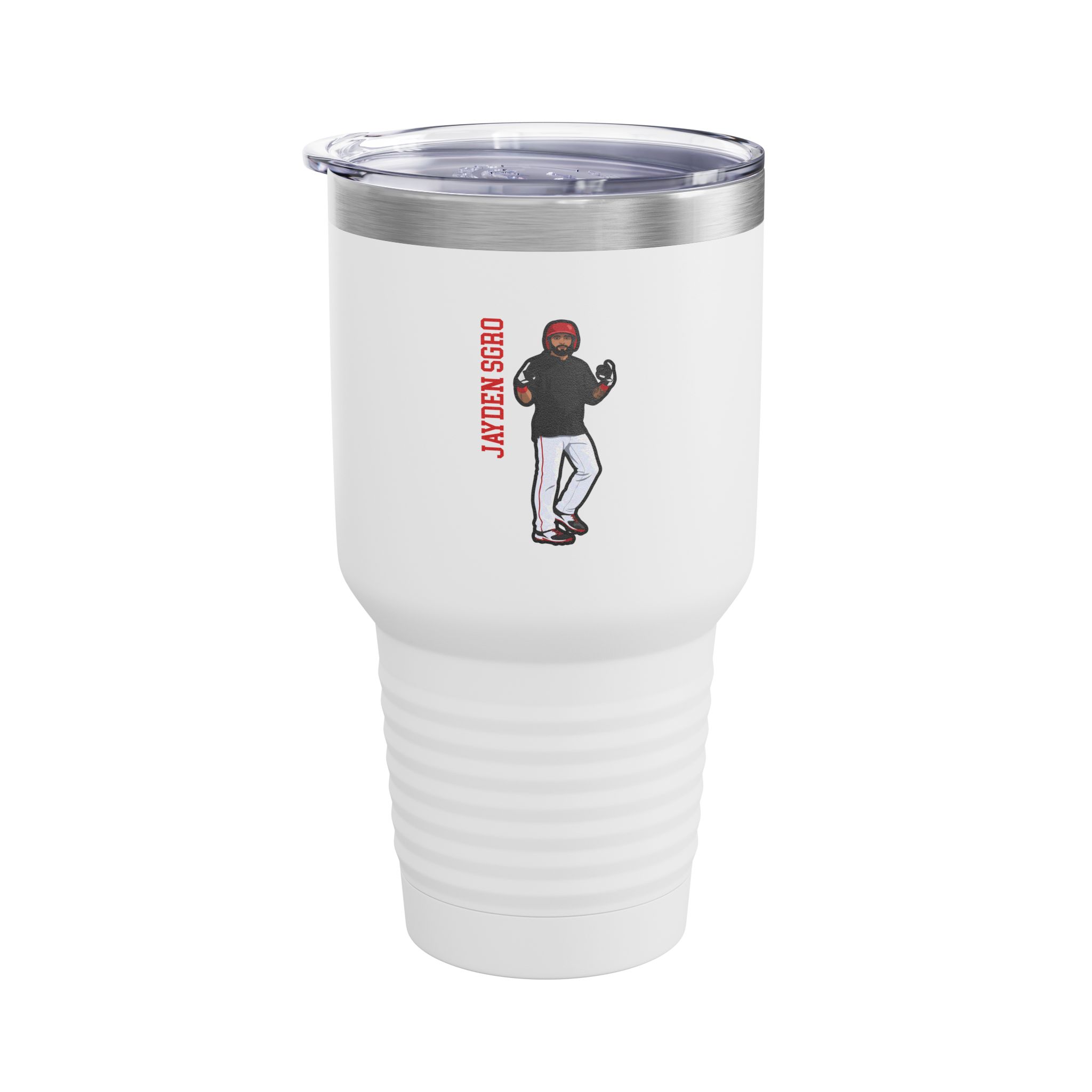 30oz Tumbler — character_name_vertical in White