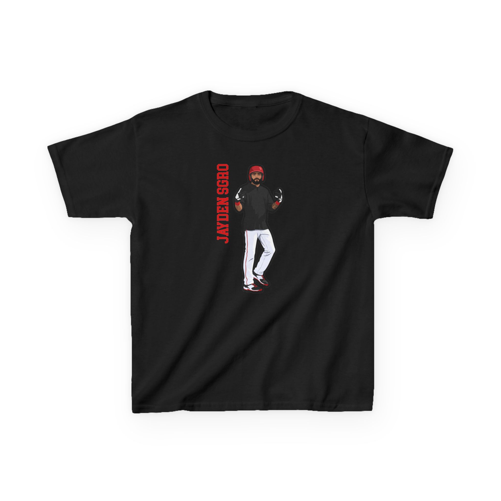 Youth Tee — character_name_vertical in Black