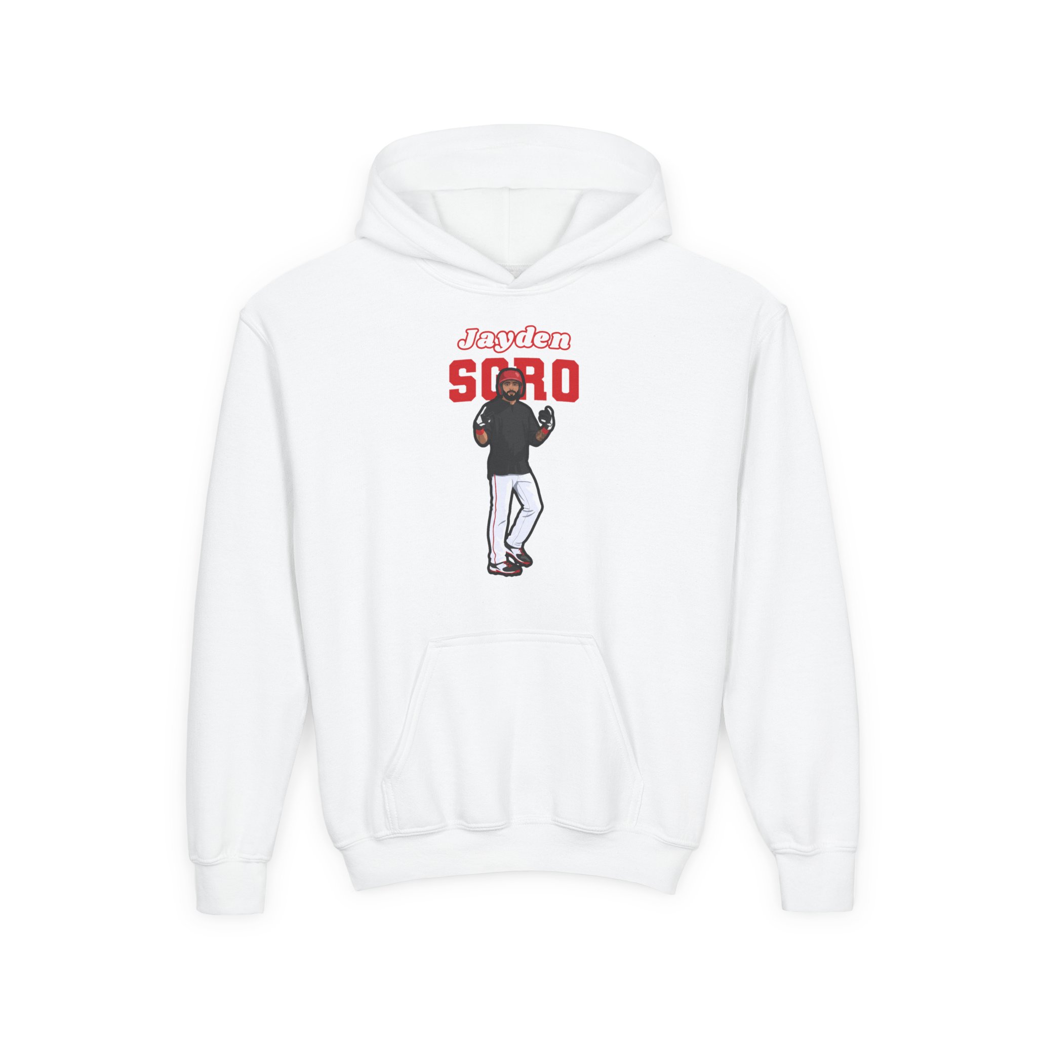 Youth Hoodie — character_name_arch in White