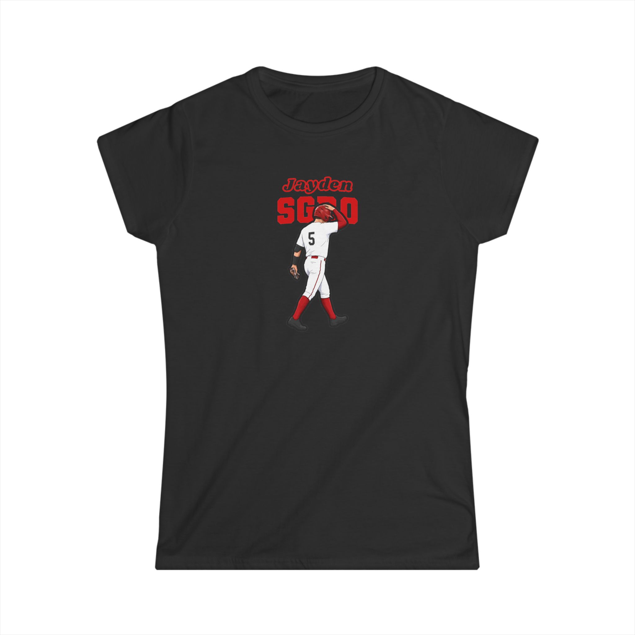Women's Softstyle Tee — character_name_arch in Black