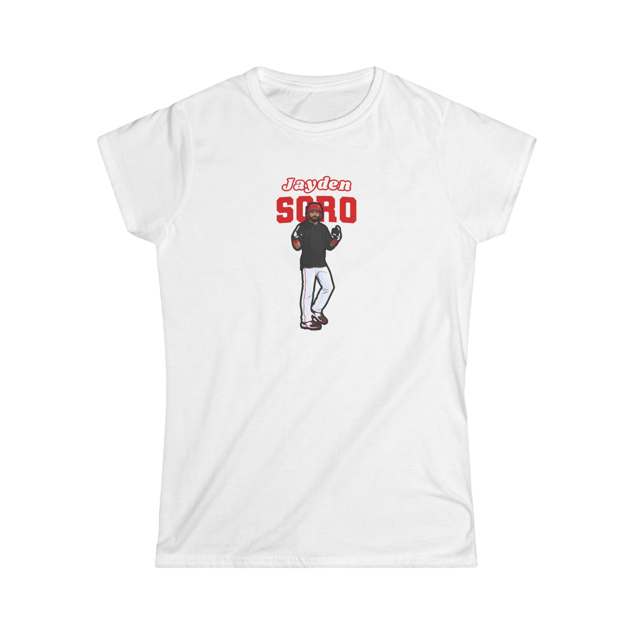 Women's Softstyle Tee — character_name_arch in White