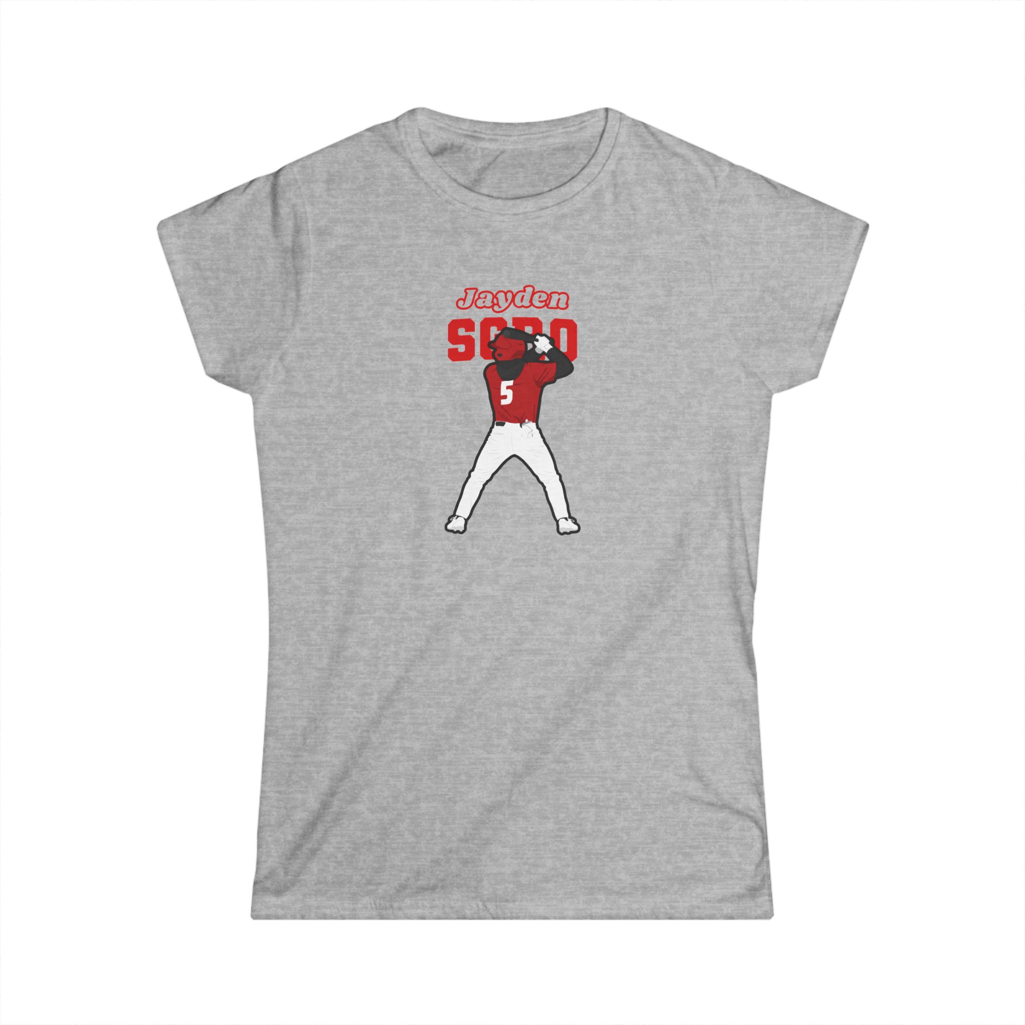 Women's Softstyle Tee — character_name_arch in Grey