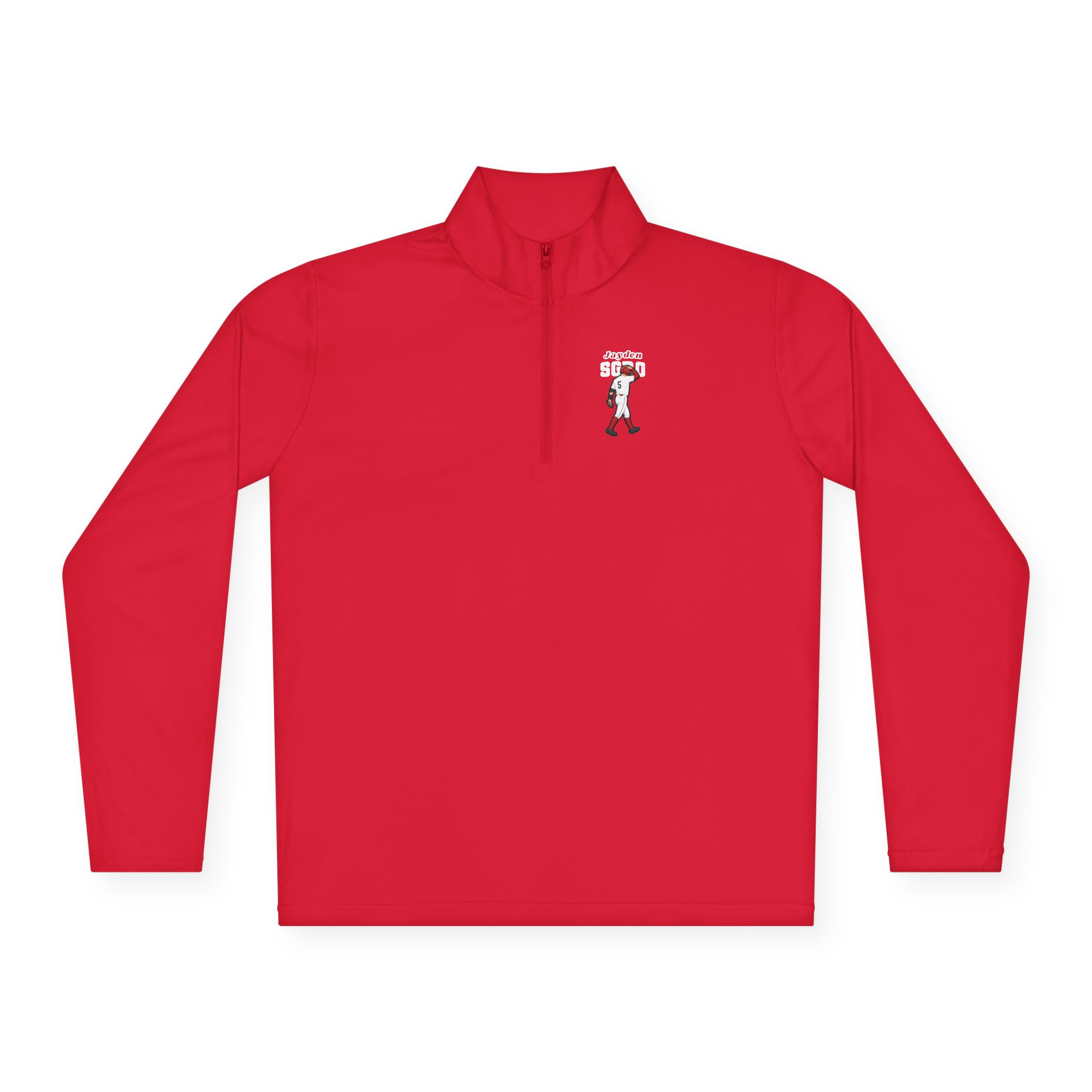 Q-Zip Pullover — character_name_arch in Red