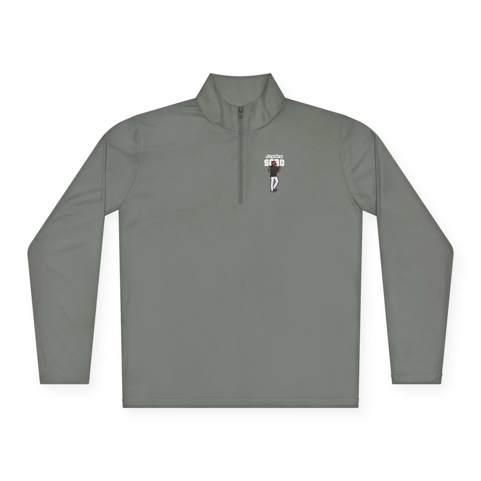 Q-Zip Pullover — character_name_arch in Grey