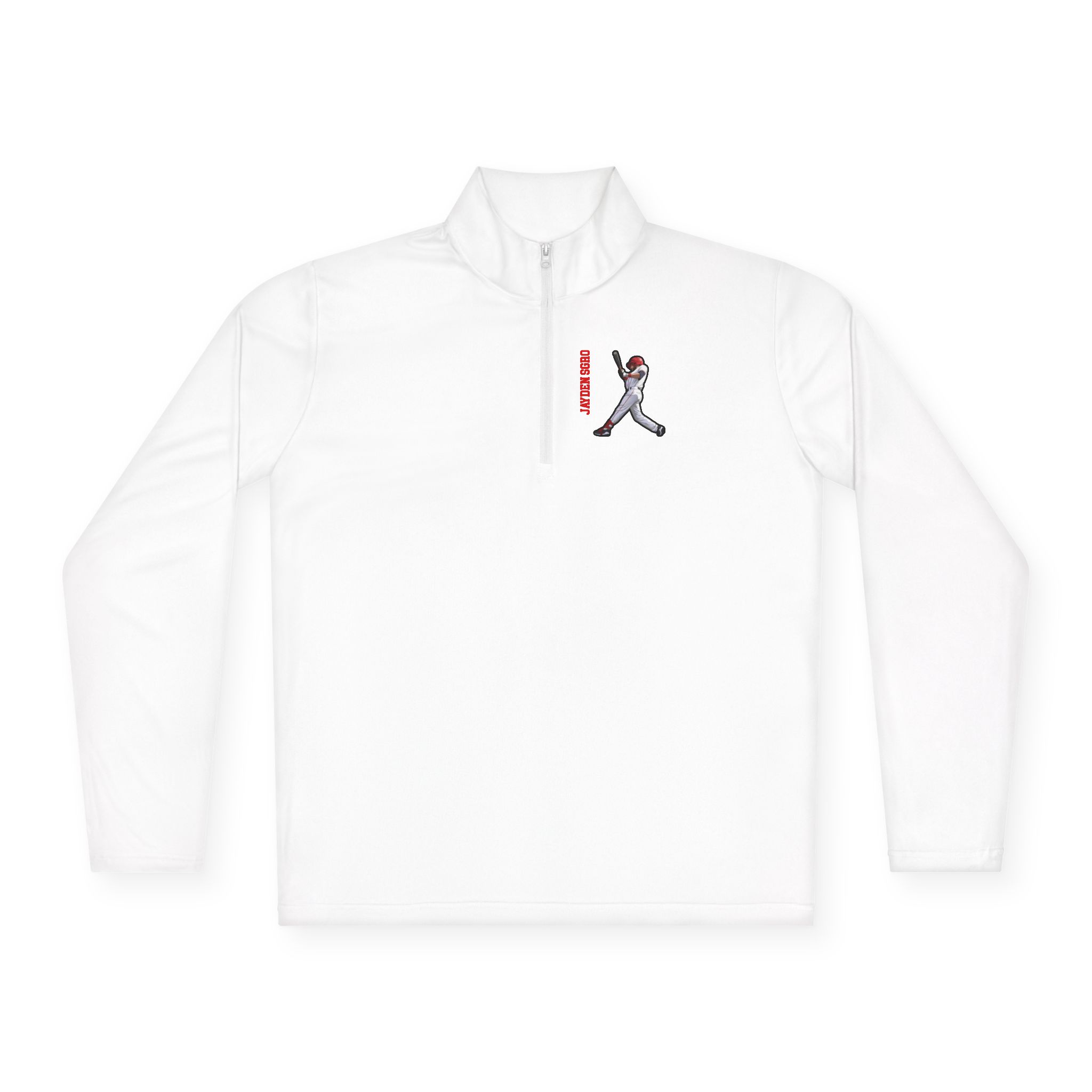 Q-Zip Pullover — character_name_vertical in White