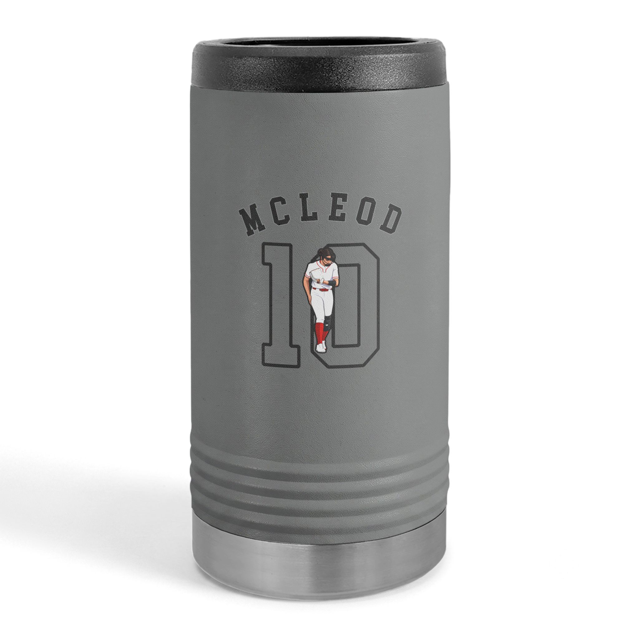 Slim Stainless Can Cooler — character_shirsey_arch in Grey