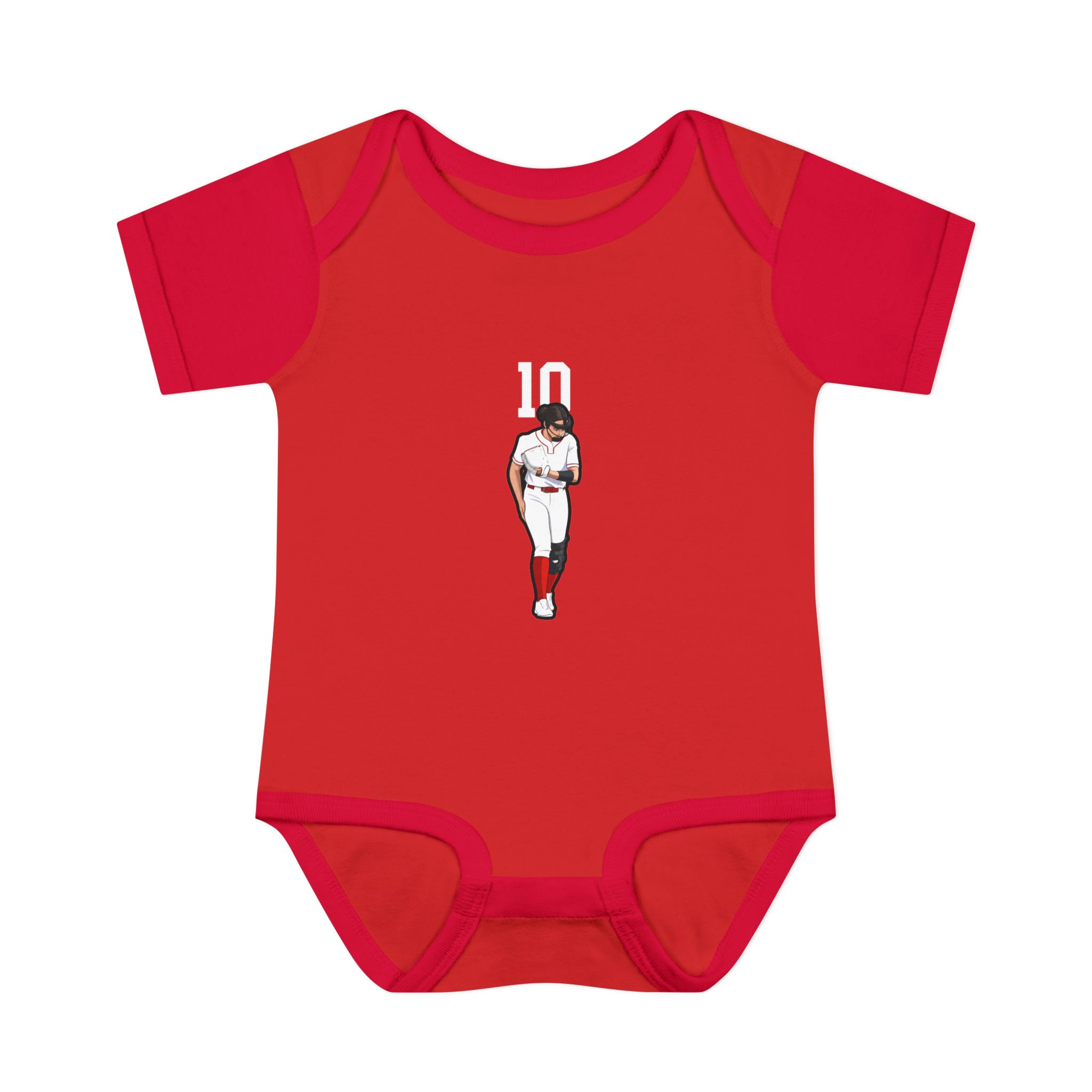 Baby Onesie — character_number_top in Red