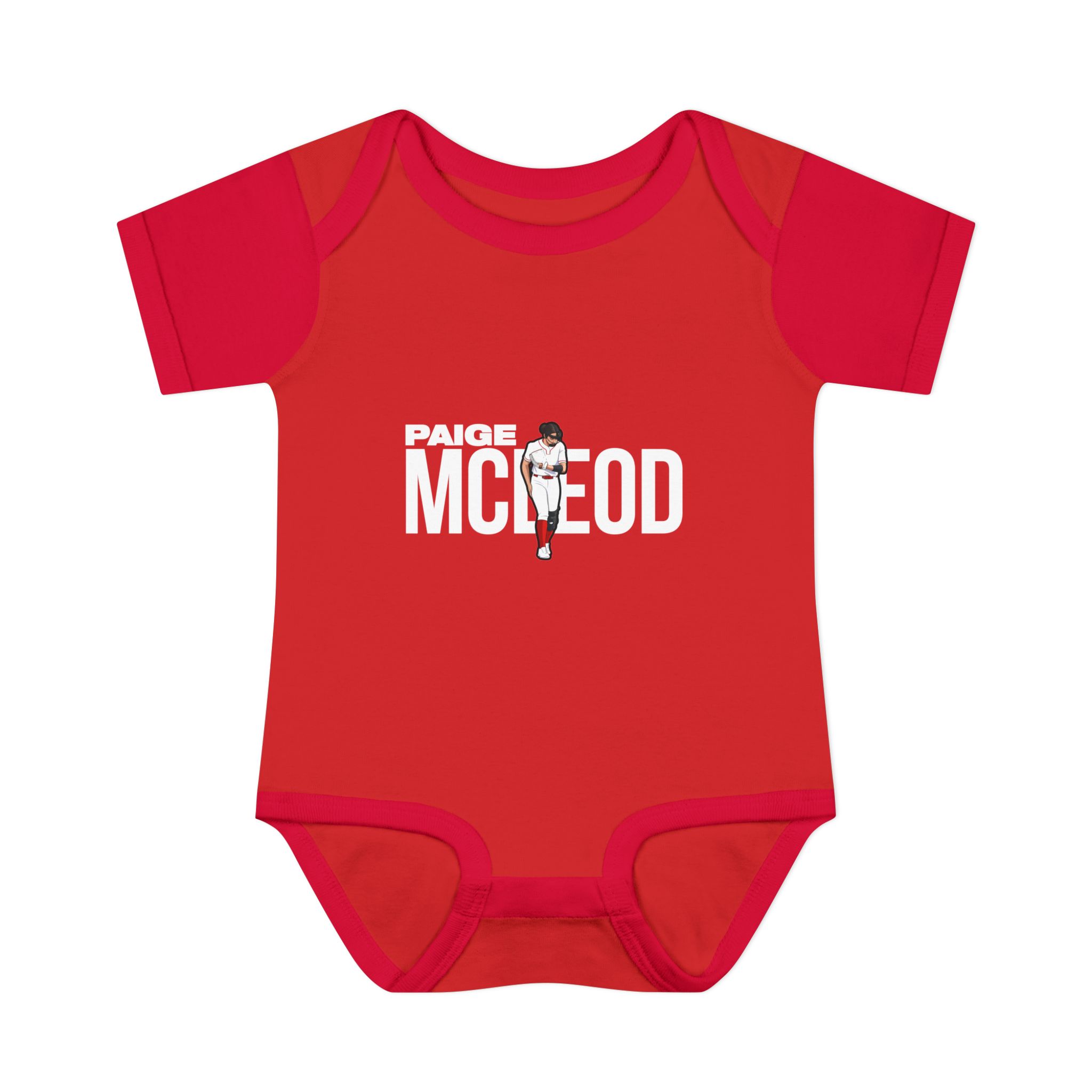 Baby Onesie — character_player_name in Red
