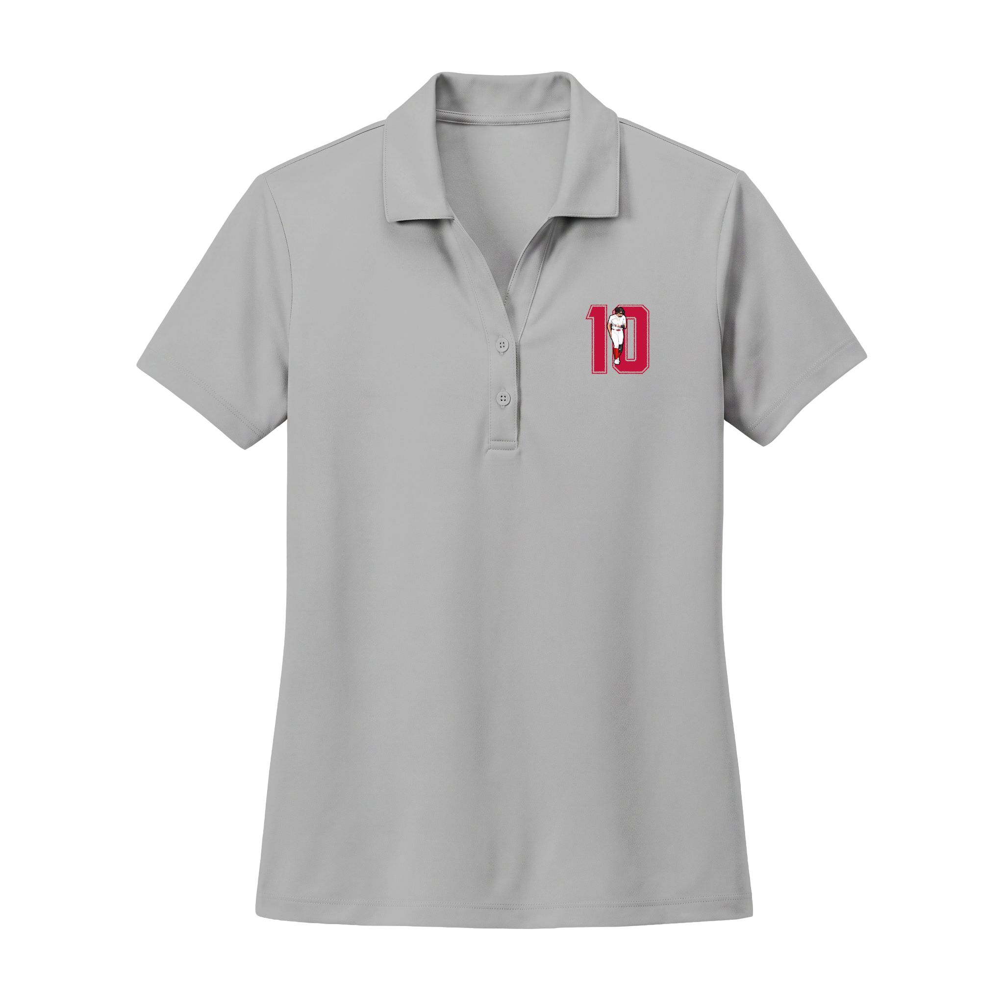 Women's Polo — character_number in Silver