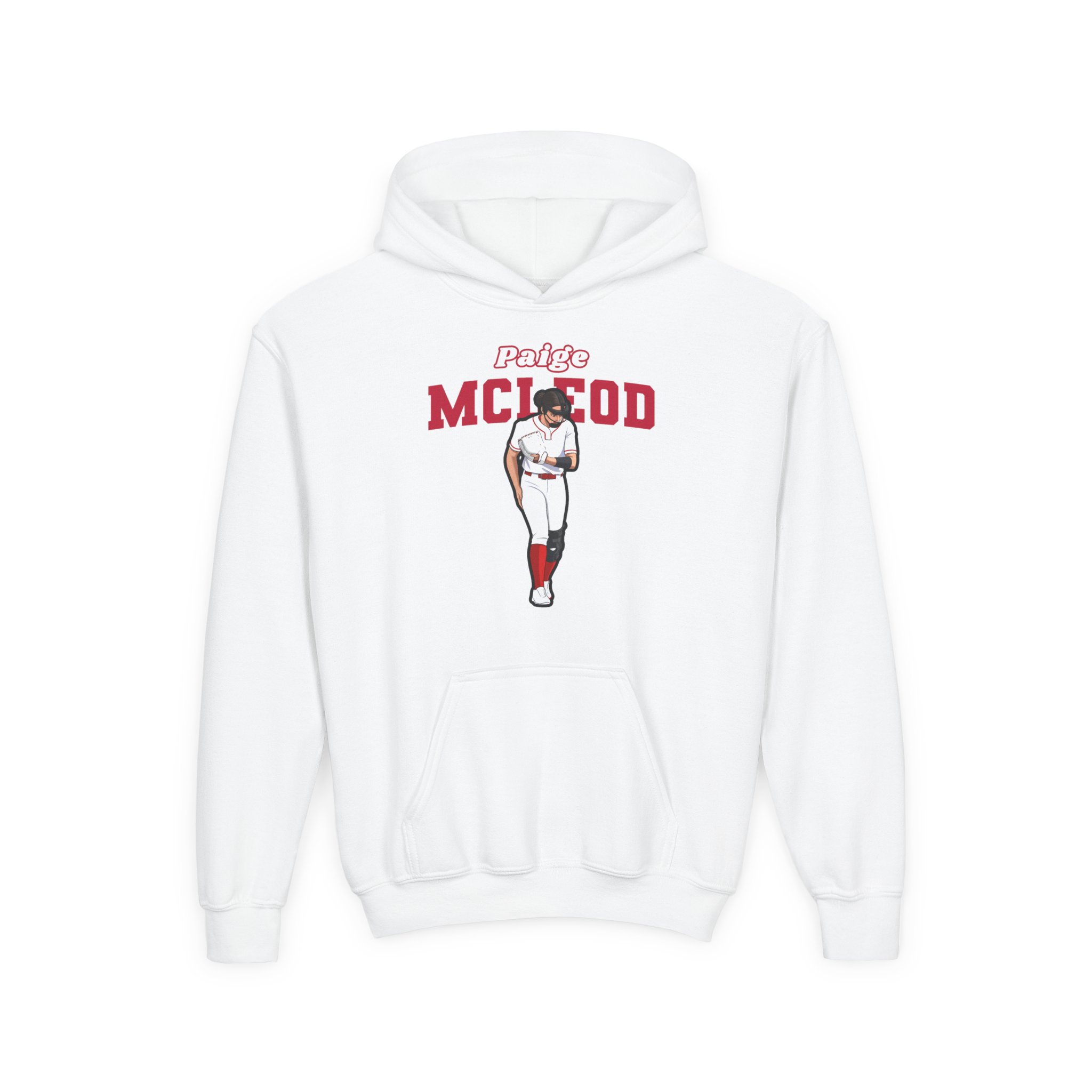 Youth Hoodie — character_name_arch in White