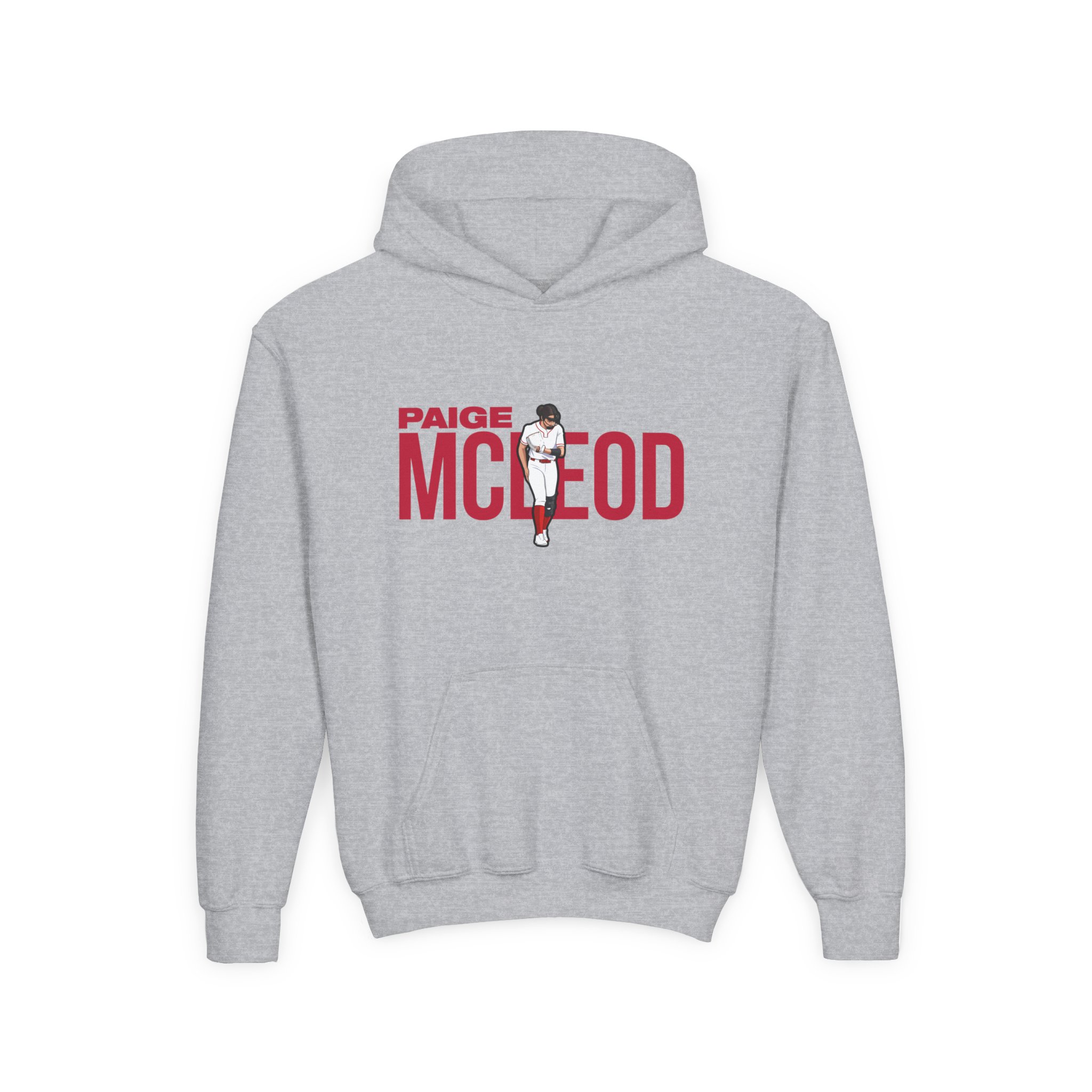 Youth Hoodie — character_player_name in Grey