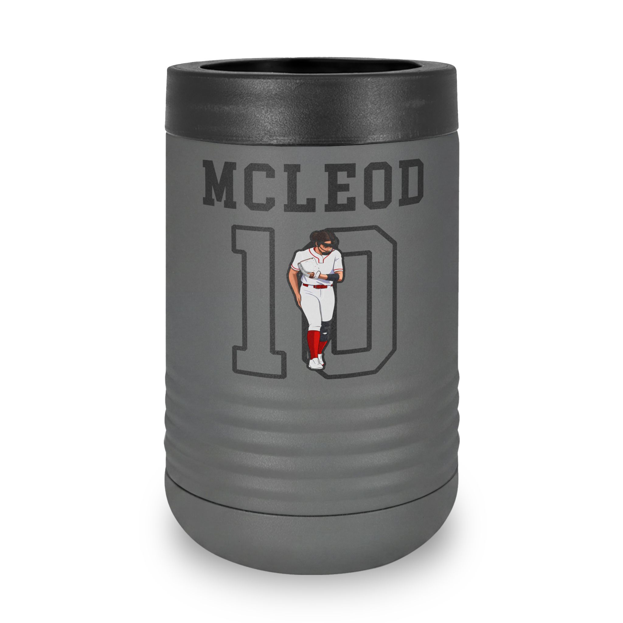 Stainless Can Cooler — character_shirsey in Grey