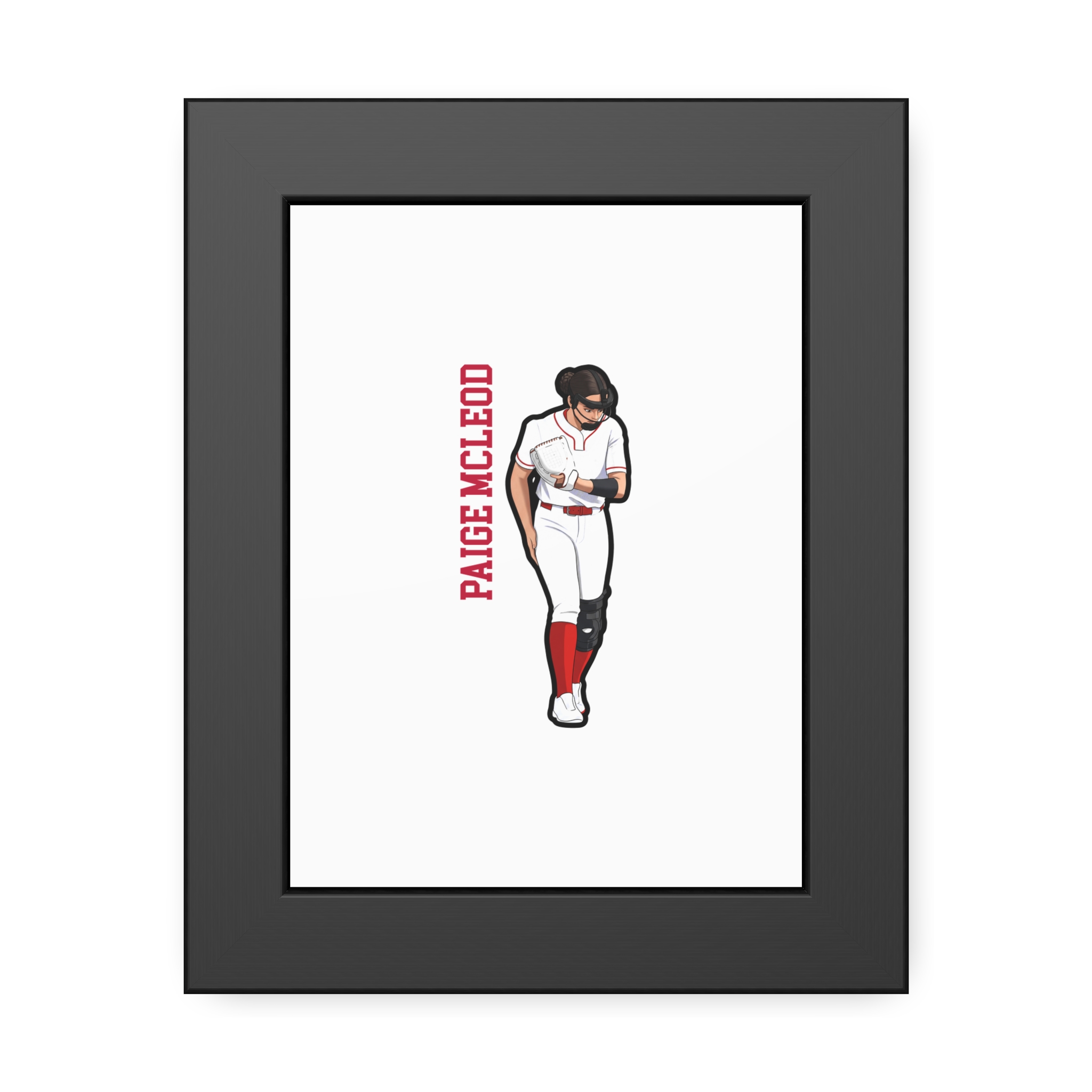 Framed Poster — character_name_vertical in Black
