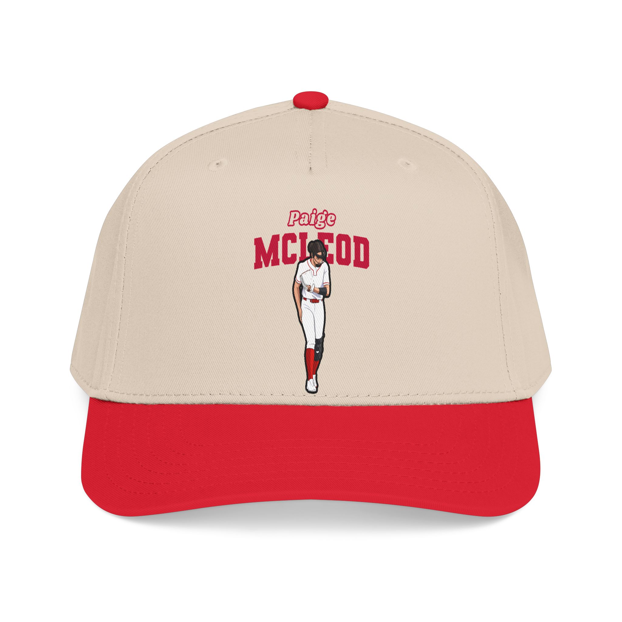 Baseball Cap — character_name_arch in Red / Natural