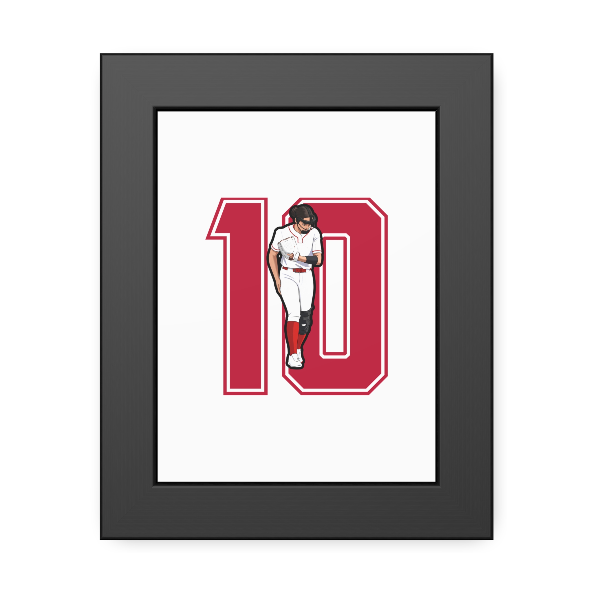 Framed Poster — character_number in Black