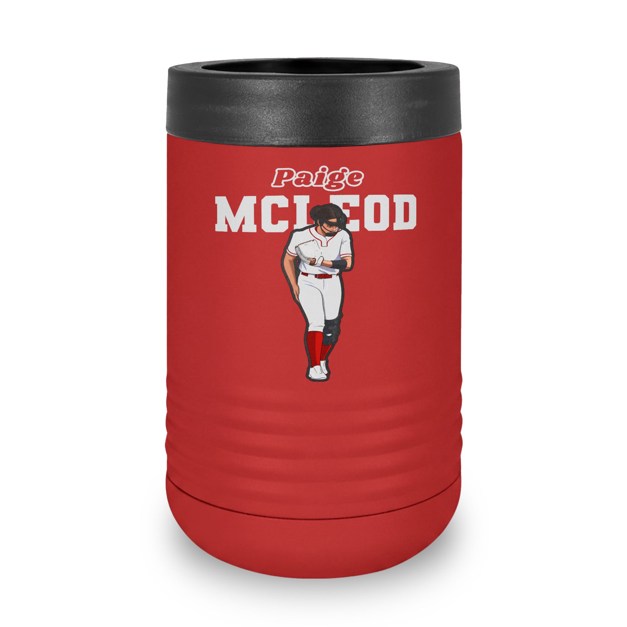 Stainless Can Cooler — character_name_arch in Red