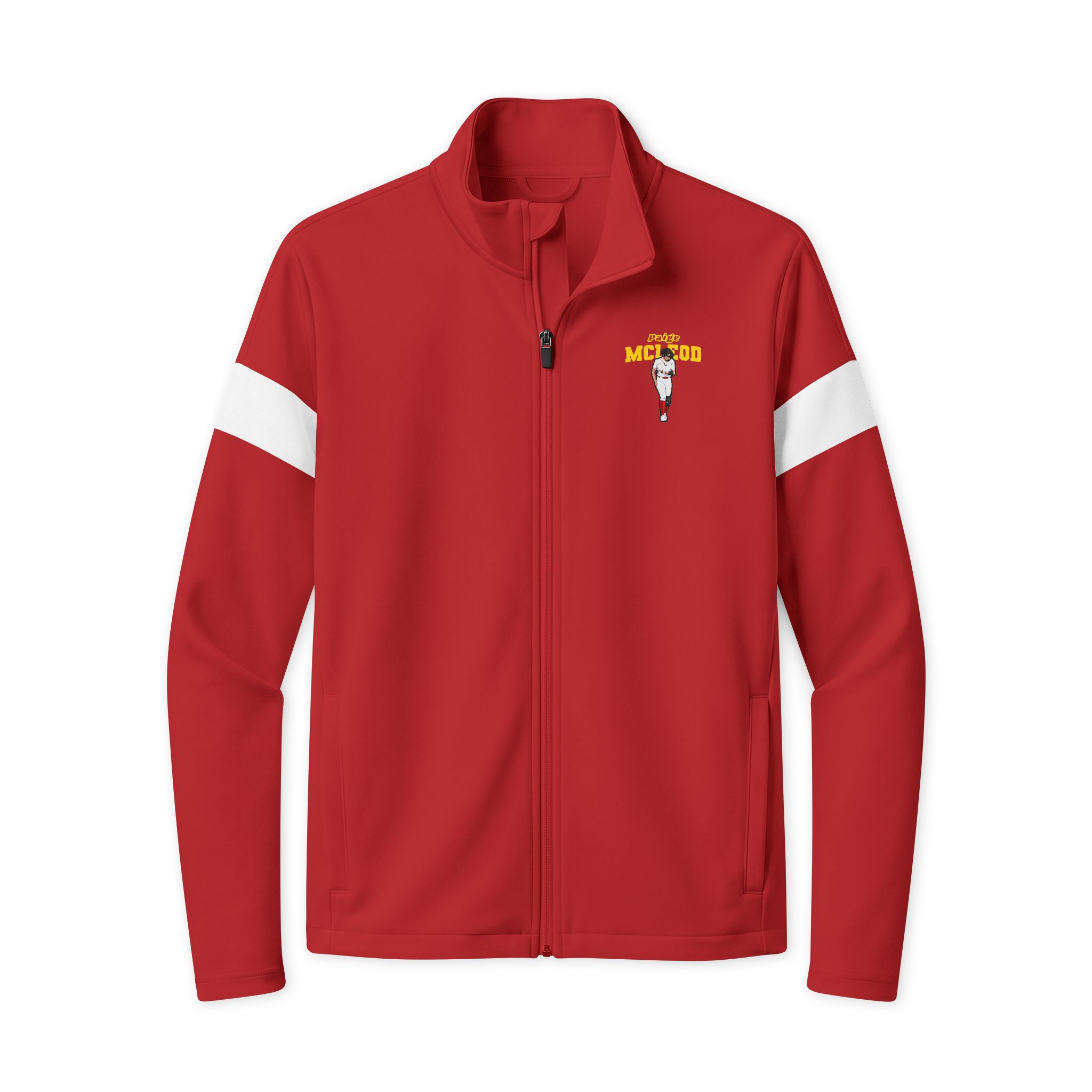 Travel Full-Zip Jacket — character_name_arch in Deep Red/ White