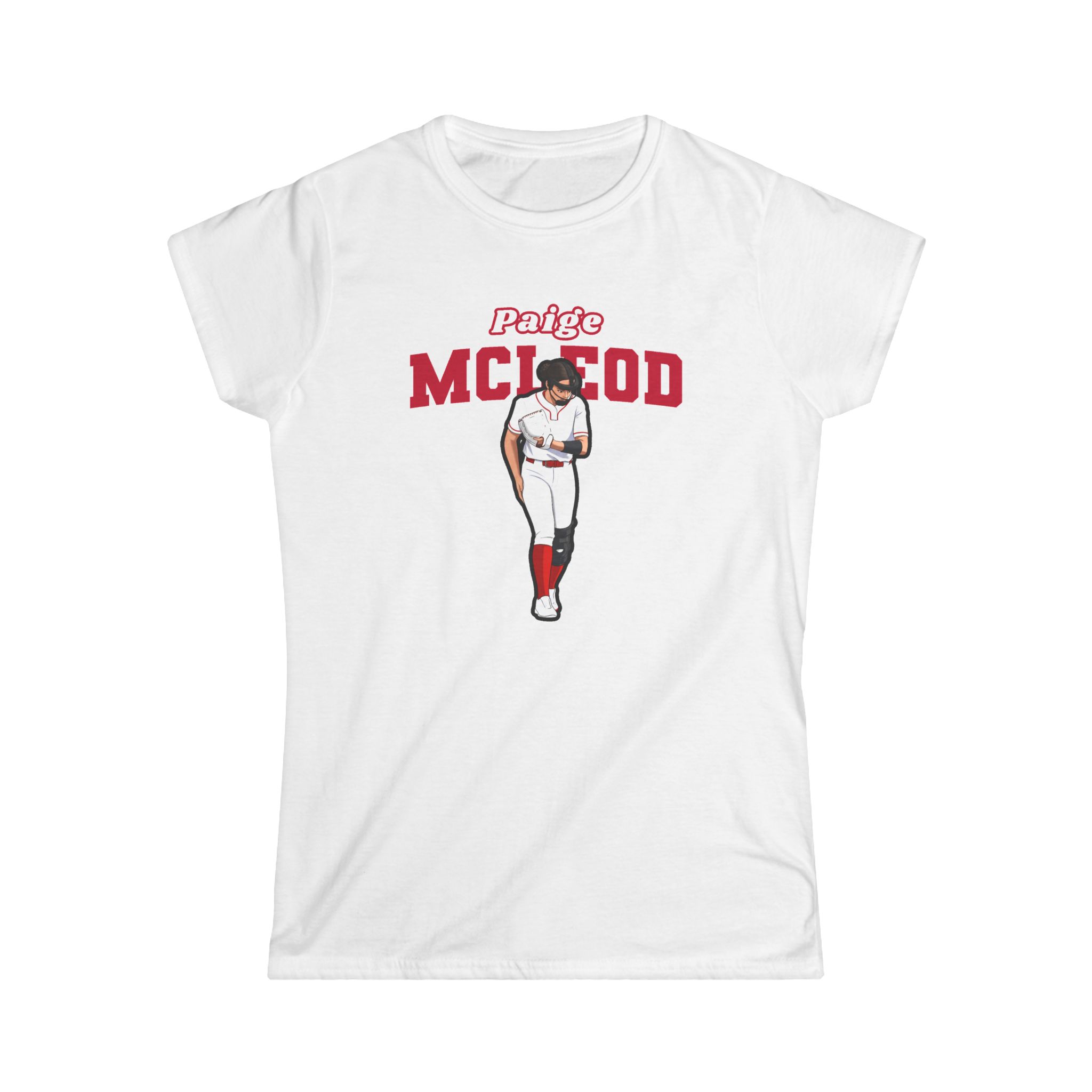 Women's Softstyle Tee — character_name_arch in White