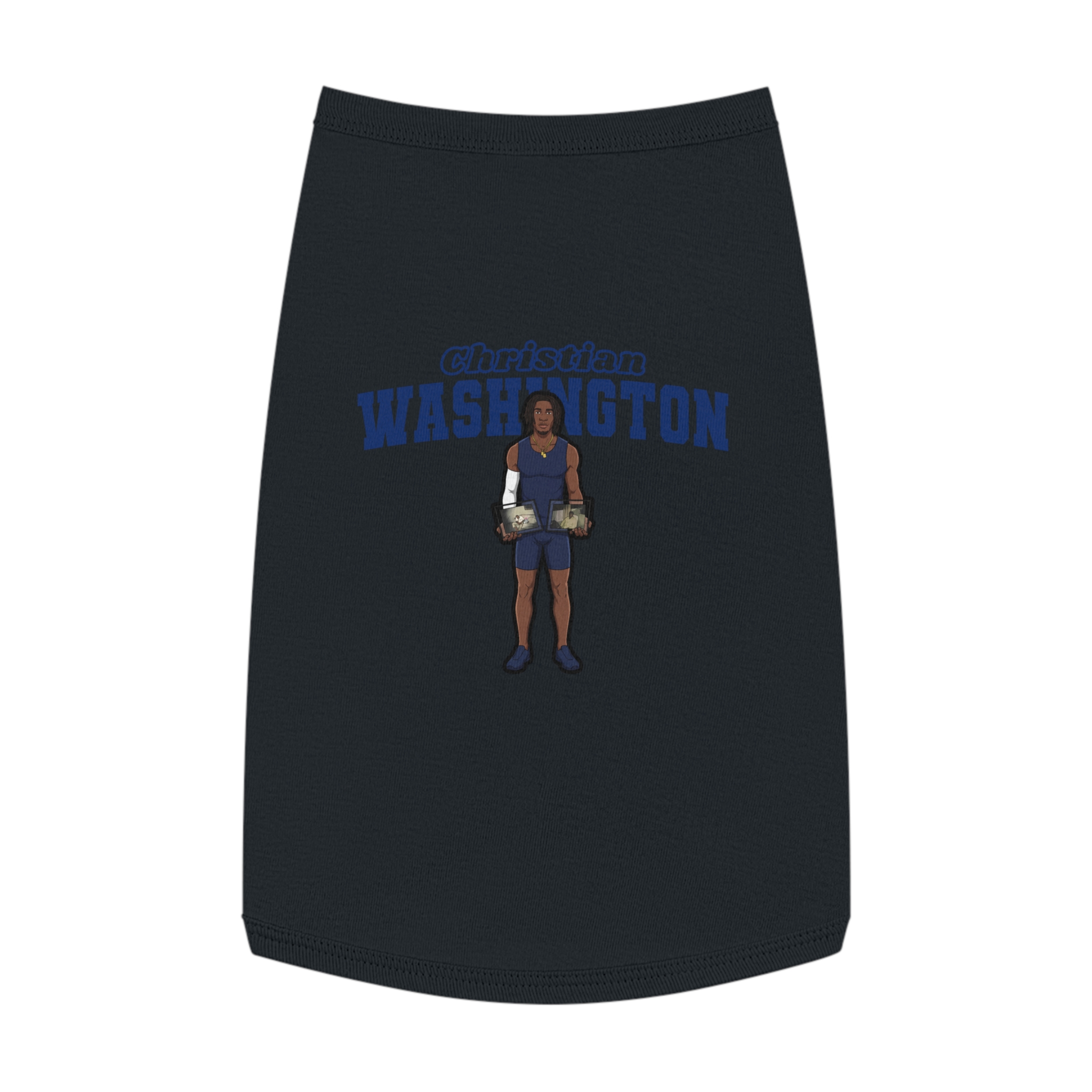 Pet Tank Top — character_name_arch in White