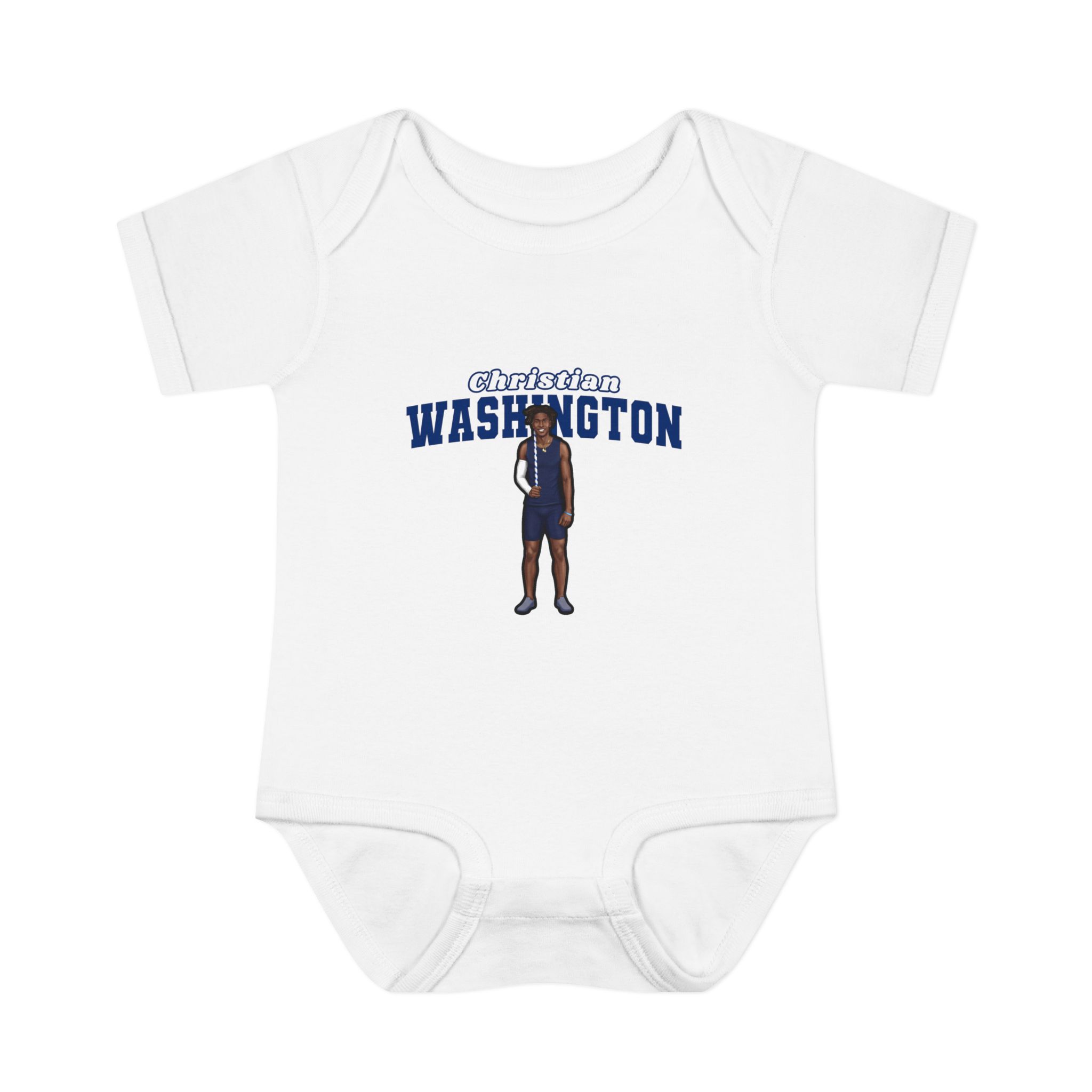 Baby Onesie — character_name_arch in White