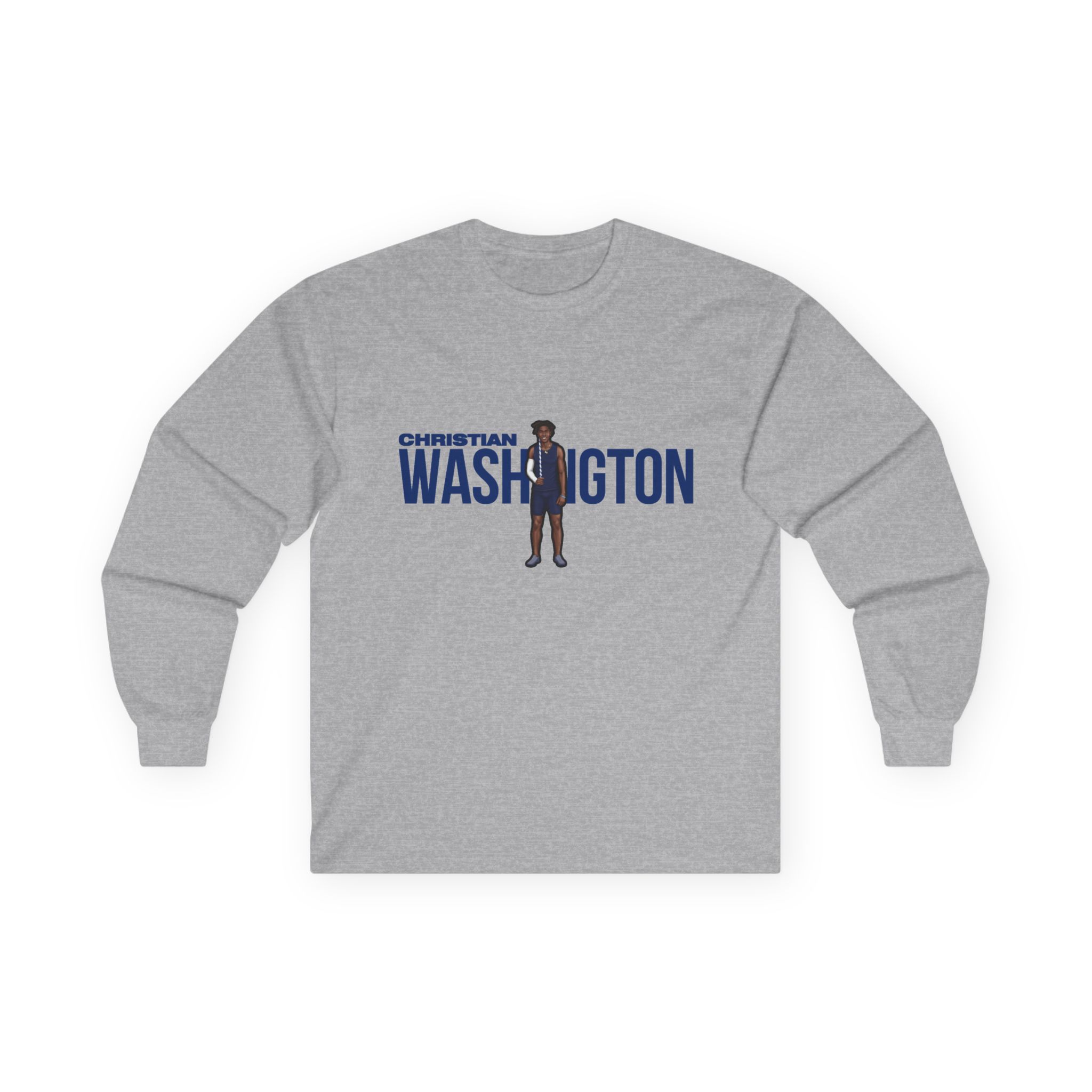 Long Sleeve Tee — character_player_name in Grey