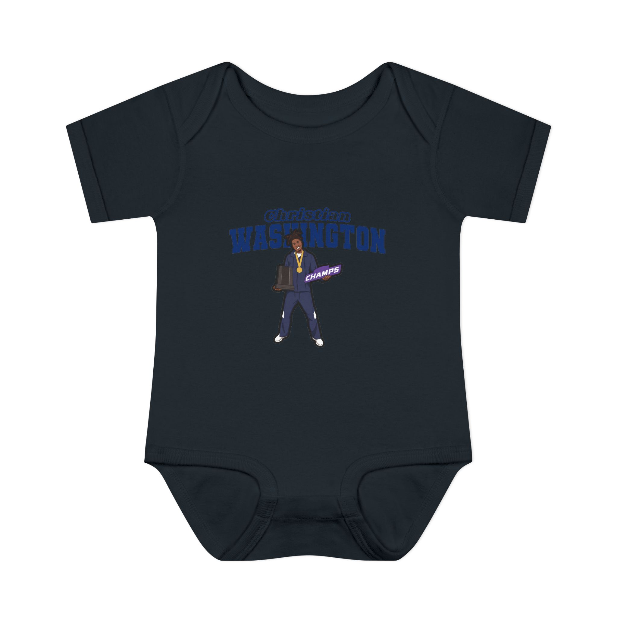 Baby Onesie — character_name_arch in Black