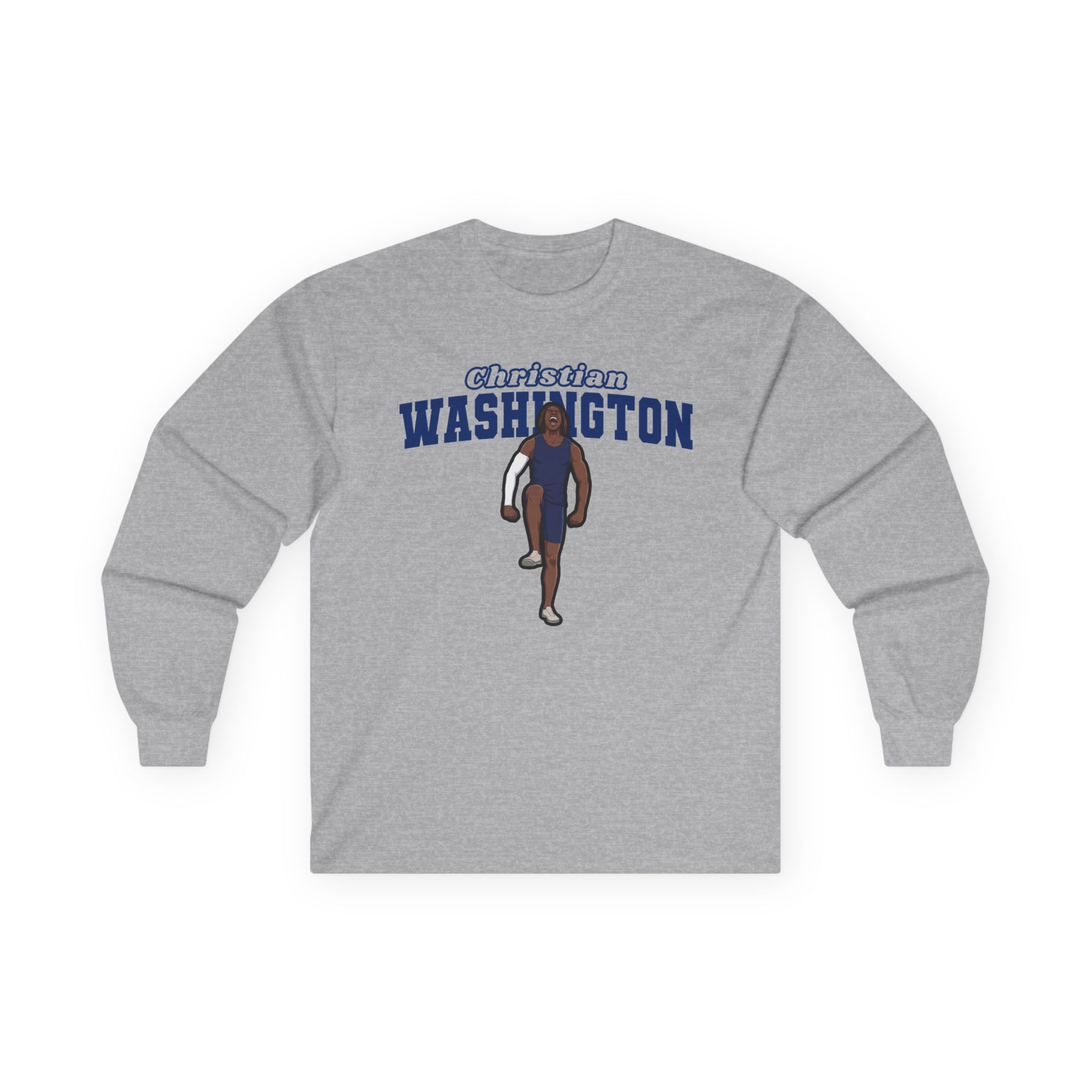 Long Sleeve Tee — character_name_arch in Grey