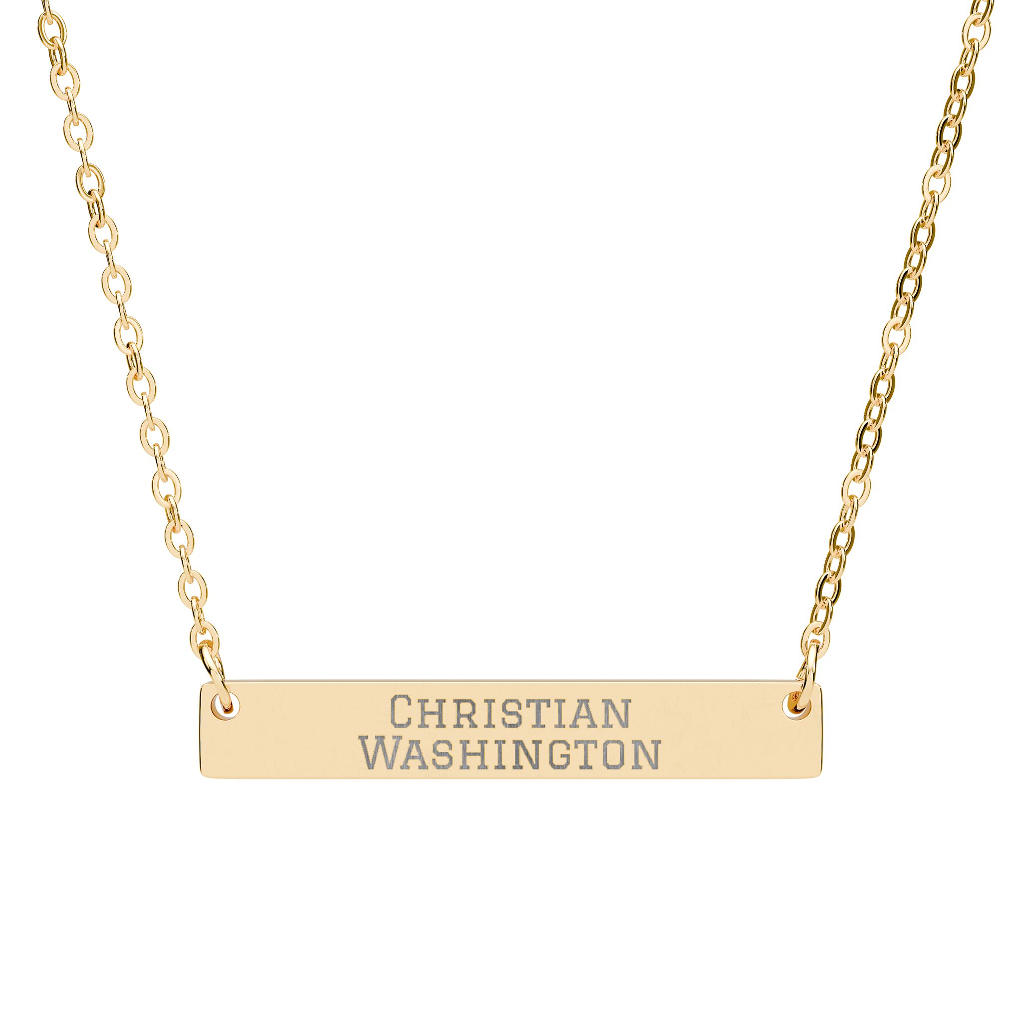 Engraved Bar Necklace — Classic in Gold