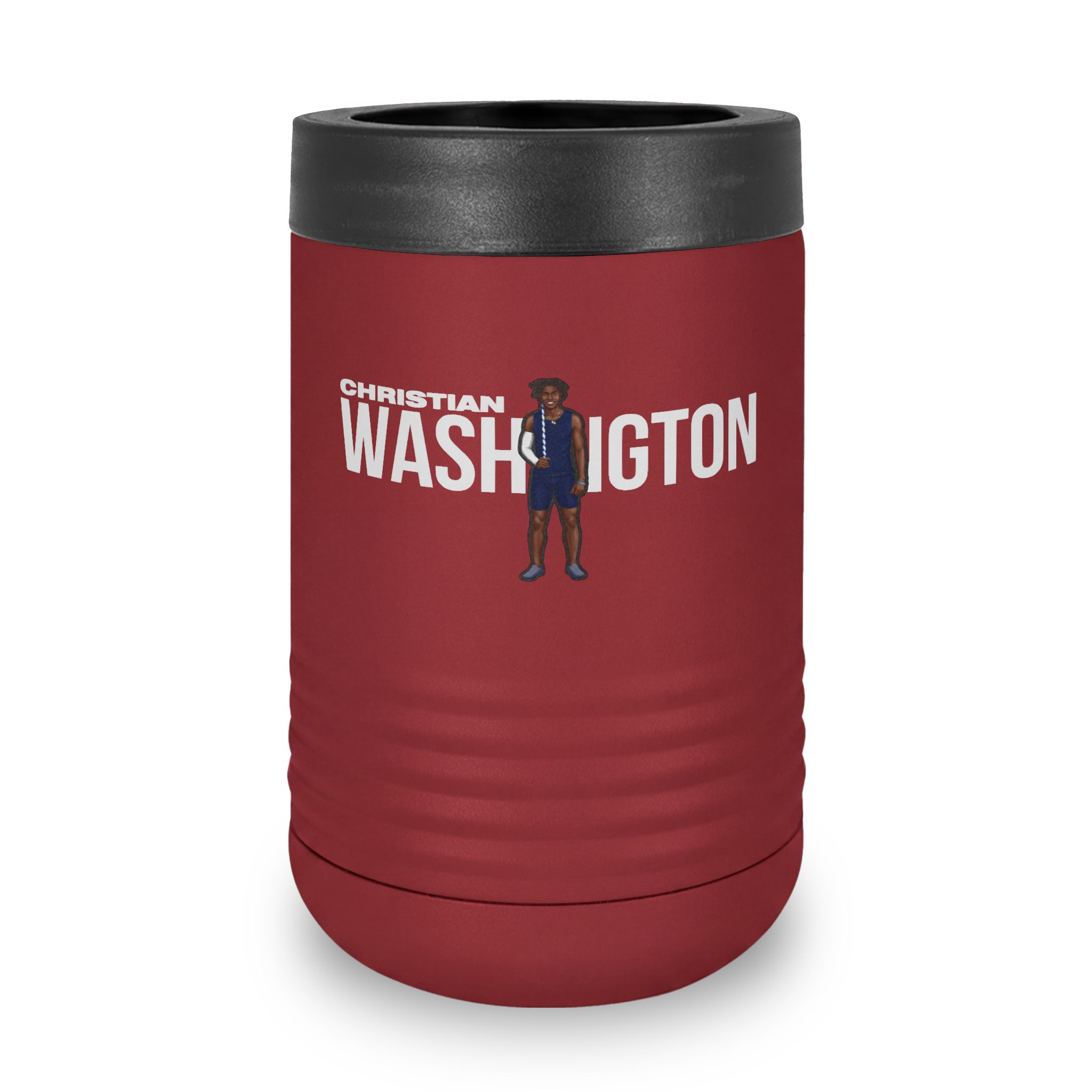 Stainless Can Cooler — character_player_name in Maroon