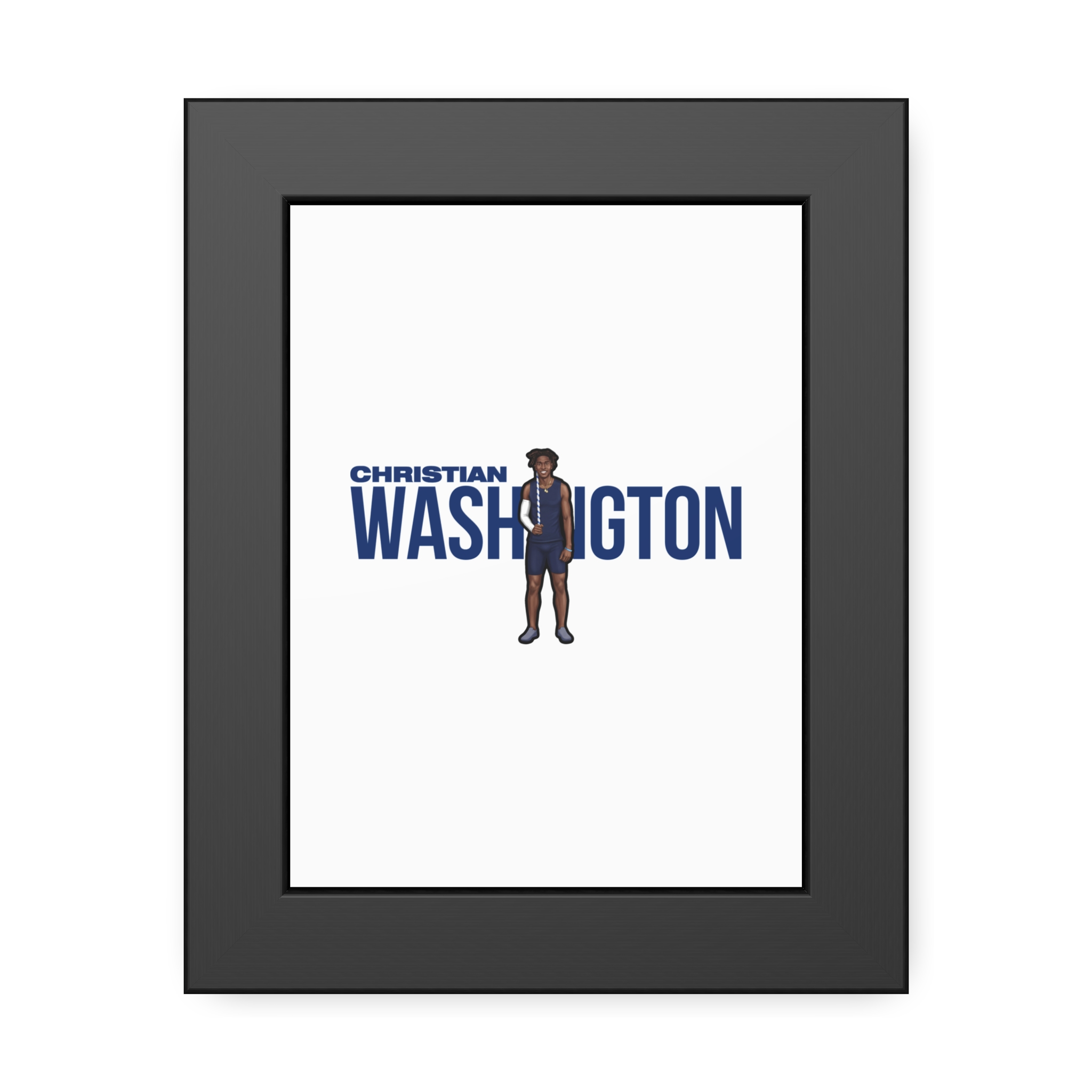Framed Poster — character_player_name in Black