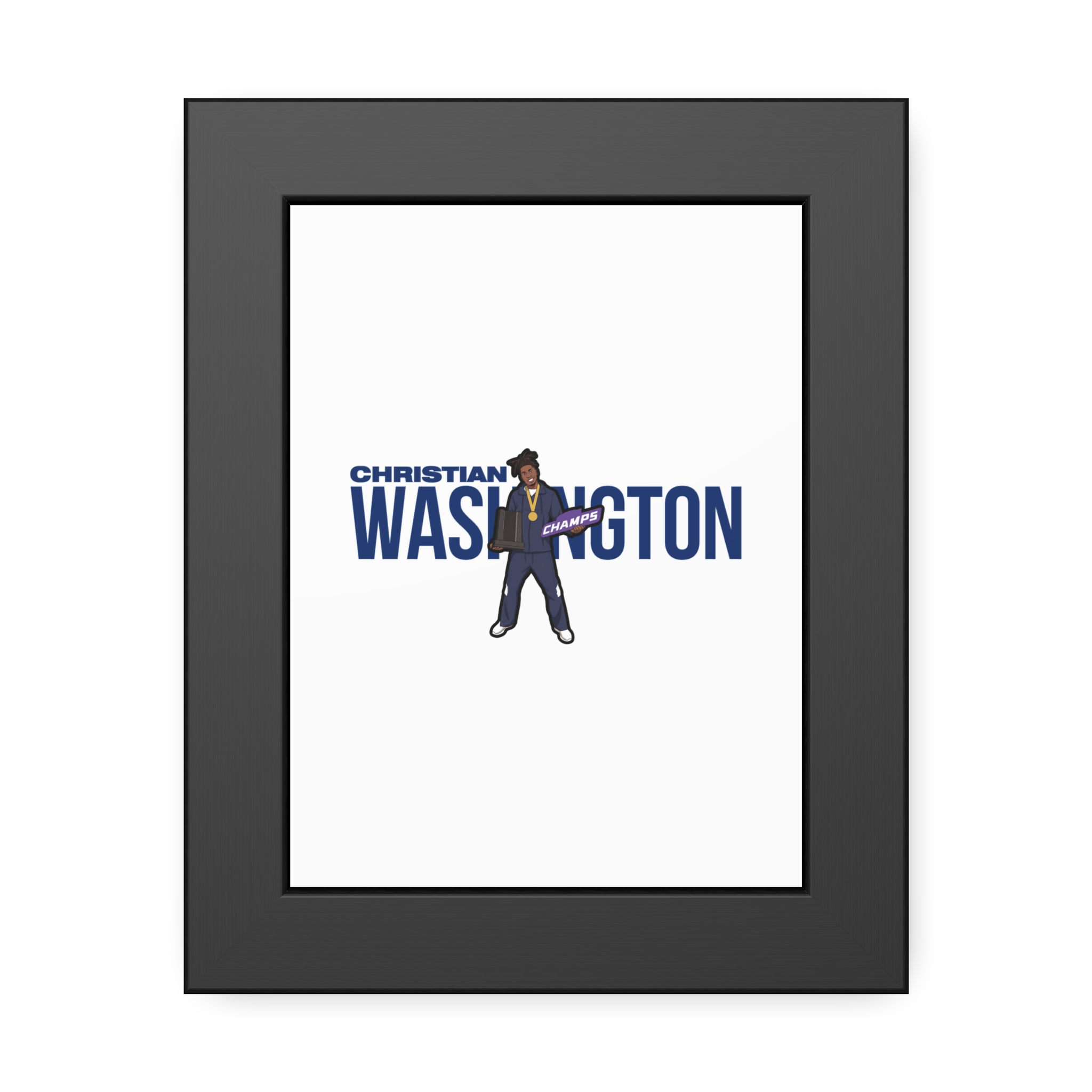 Framed Poster — character_player_name in Black