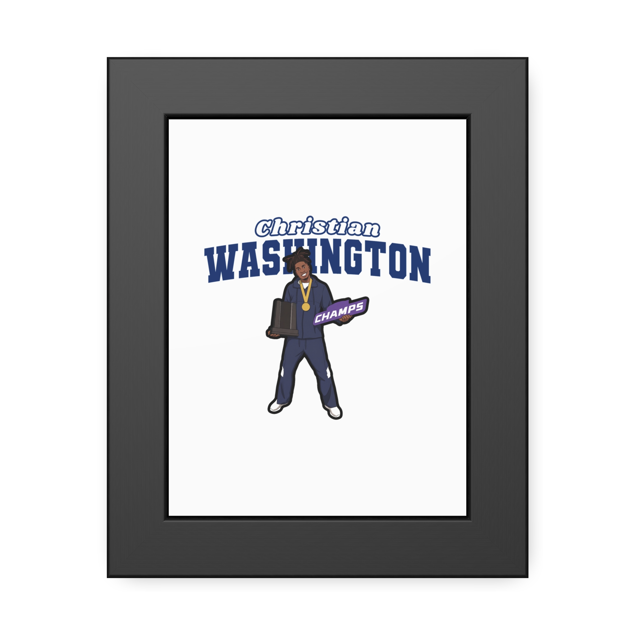 Framed Poster — character_name_arch in Black